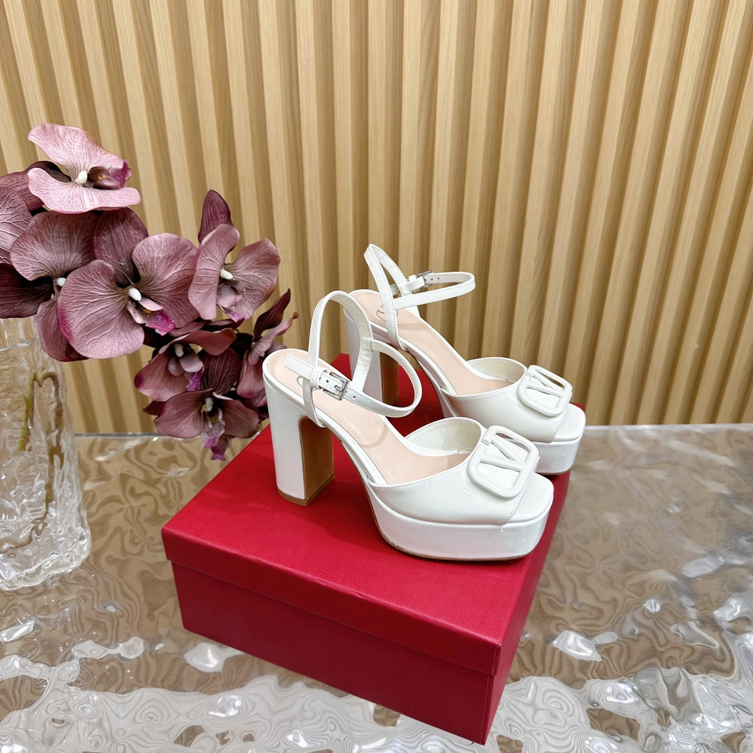 VT High Heels Sandals 110mm White Calfskin 286478