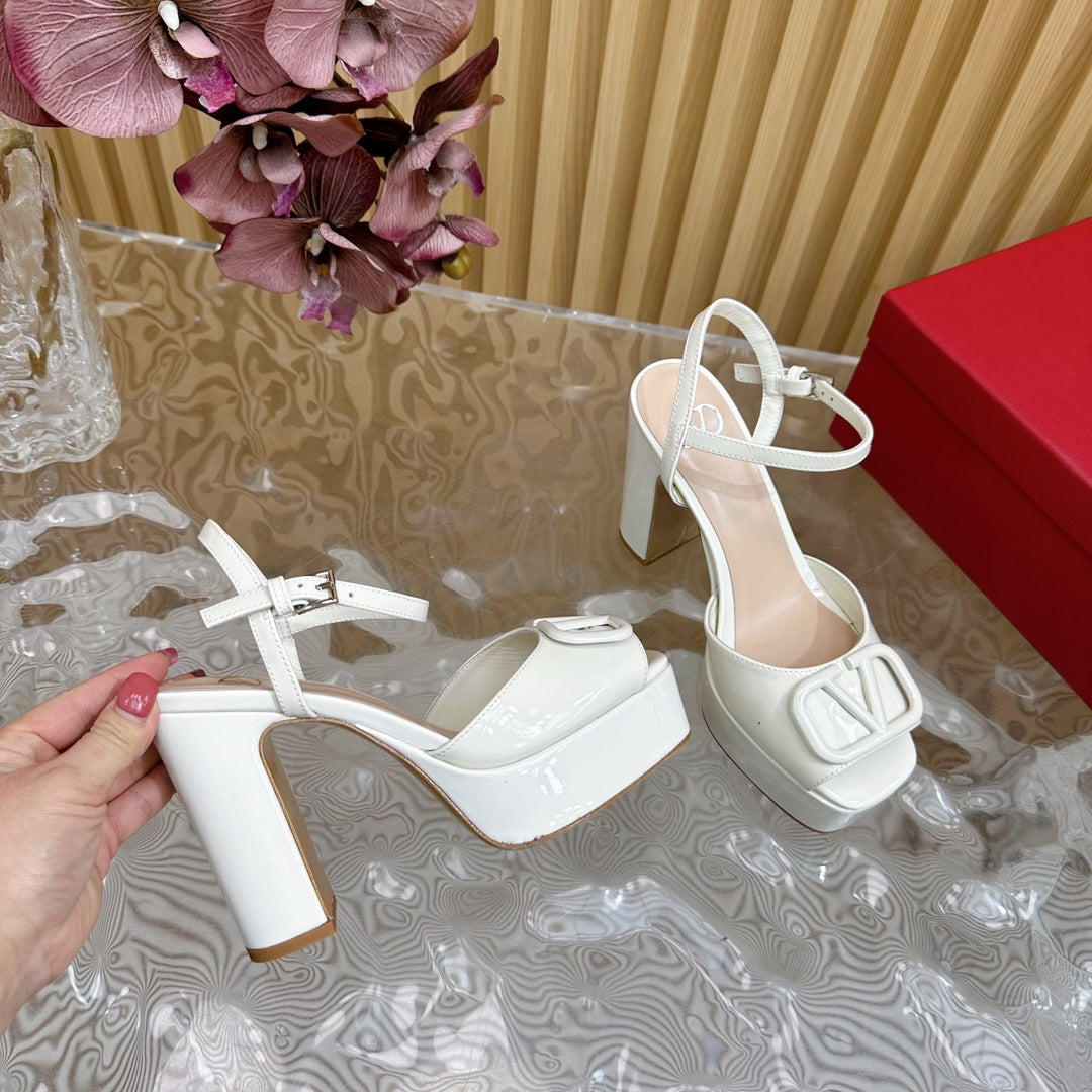 VT High Heels Sandals 110mm White Calfskin 286478