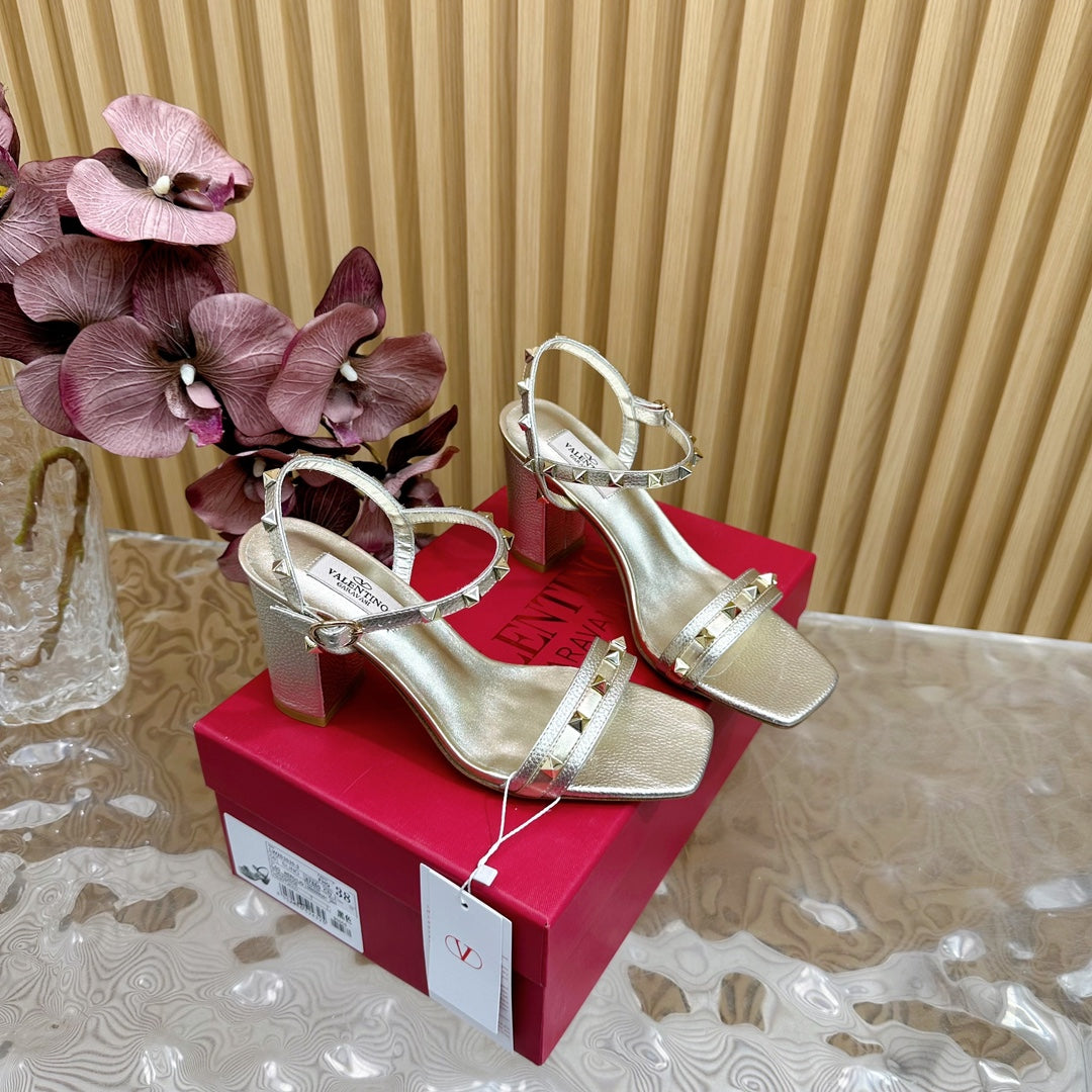 High Sandal 86mm In Silver Cowhide 102062