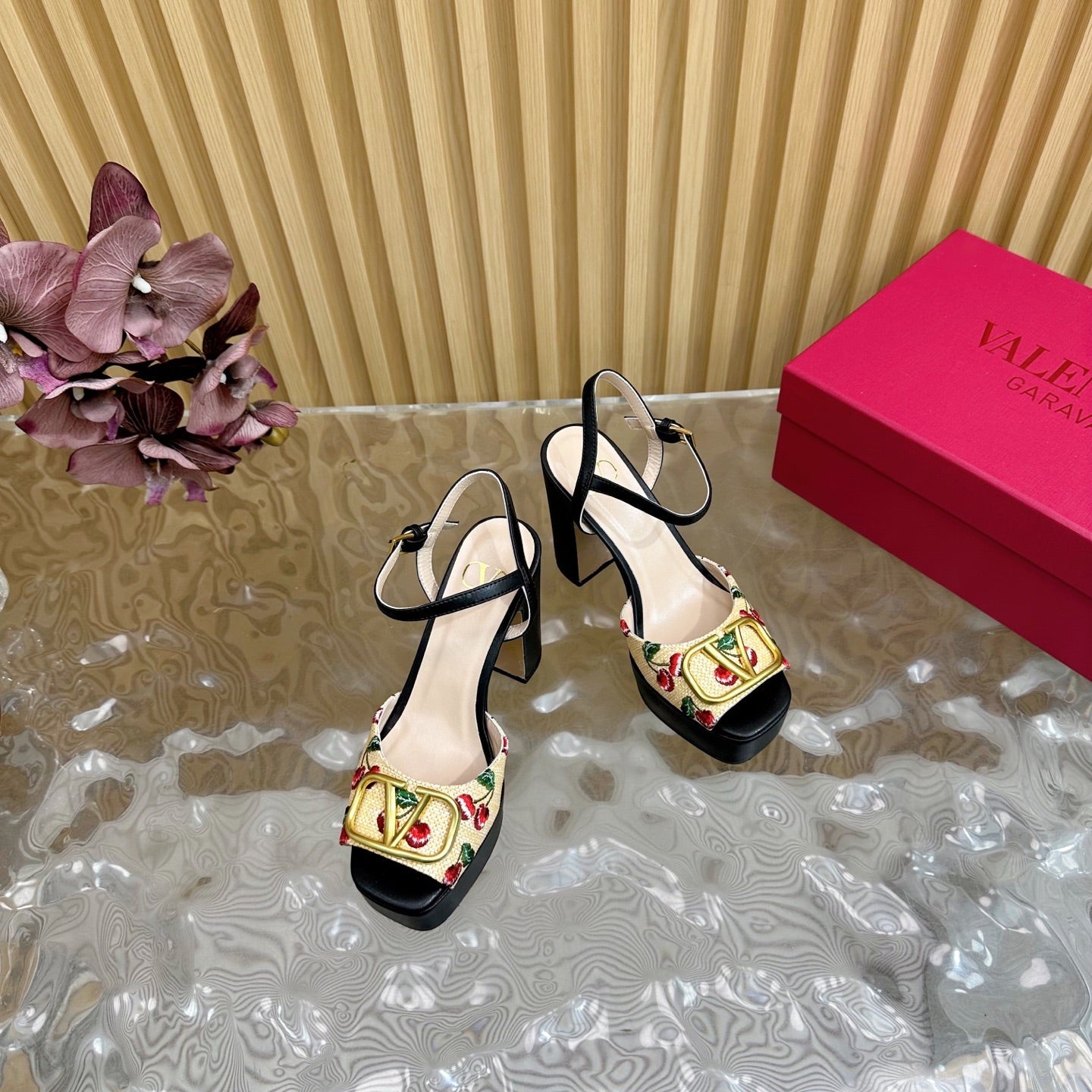 VT 2025 High Heels Sandals 110mm Black Calfskin 286490
