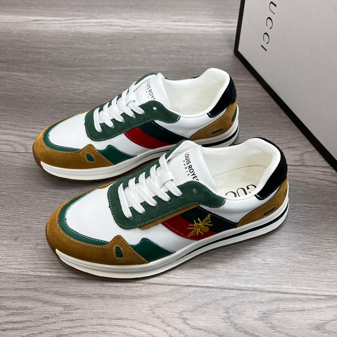 GG Men's Ace Bee Sneaker Multicolor Suede Cowhide 487718