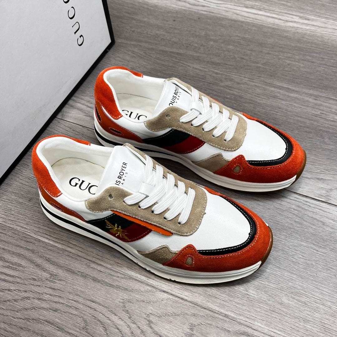 GG Men's Ace Bee Sneaker Multicolor Suede Cowhide 487717