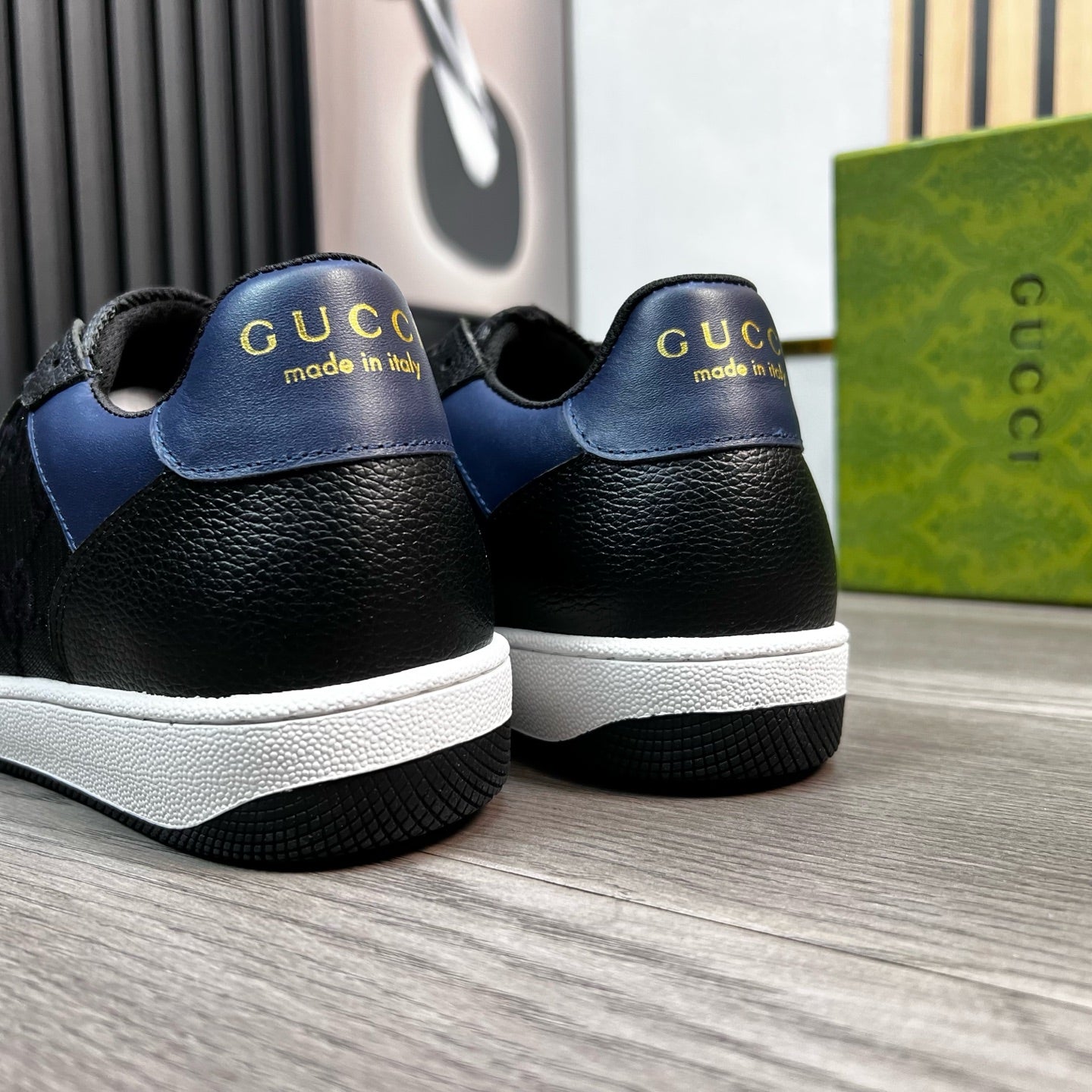 GG Men's Supreme Sneaker Black Cowhide 531166