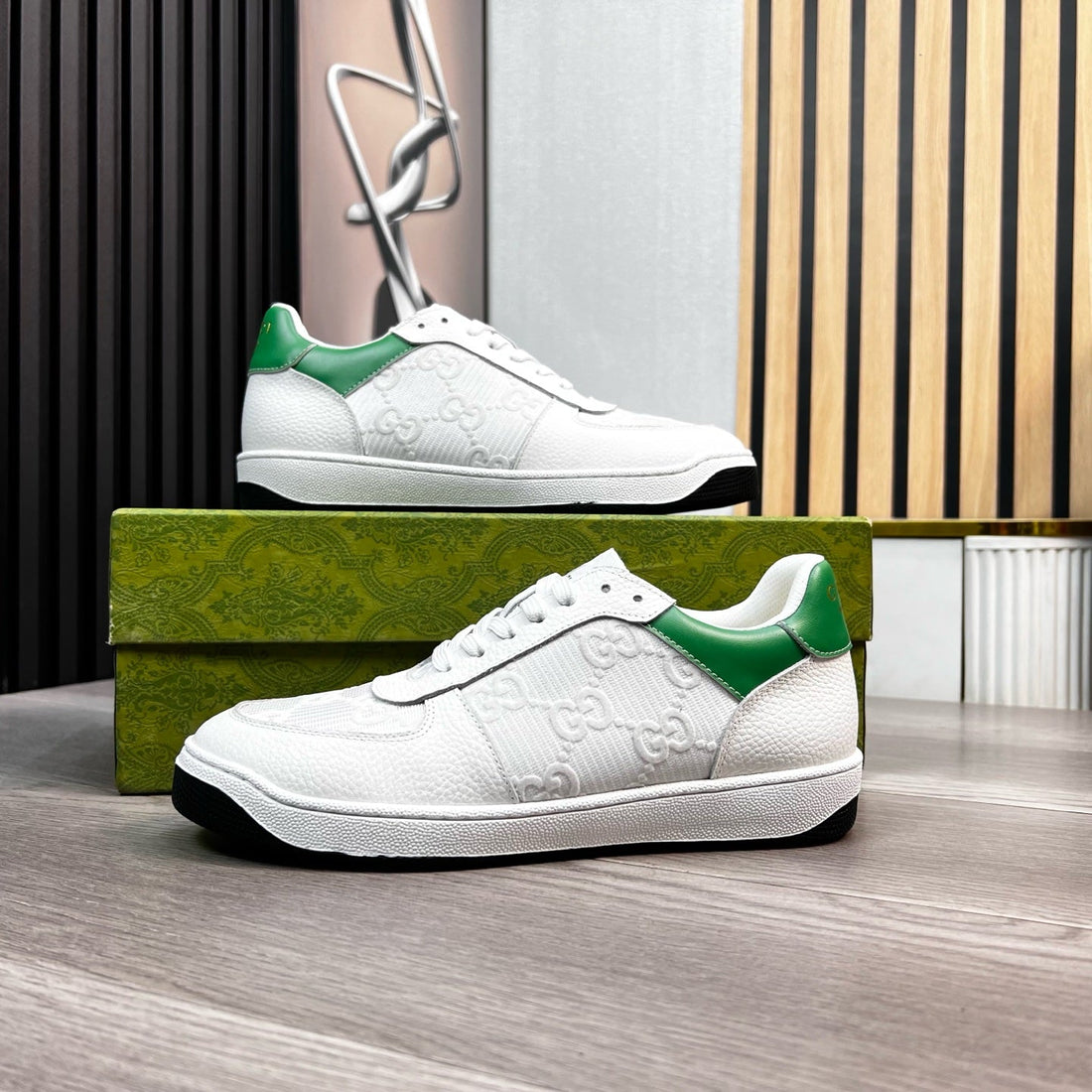 GG Men's Supreme Sneaker White Cowhide 531167