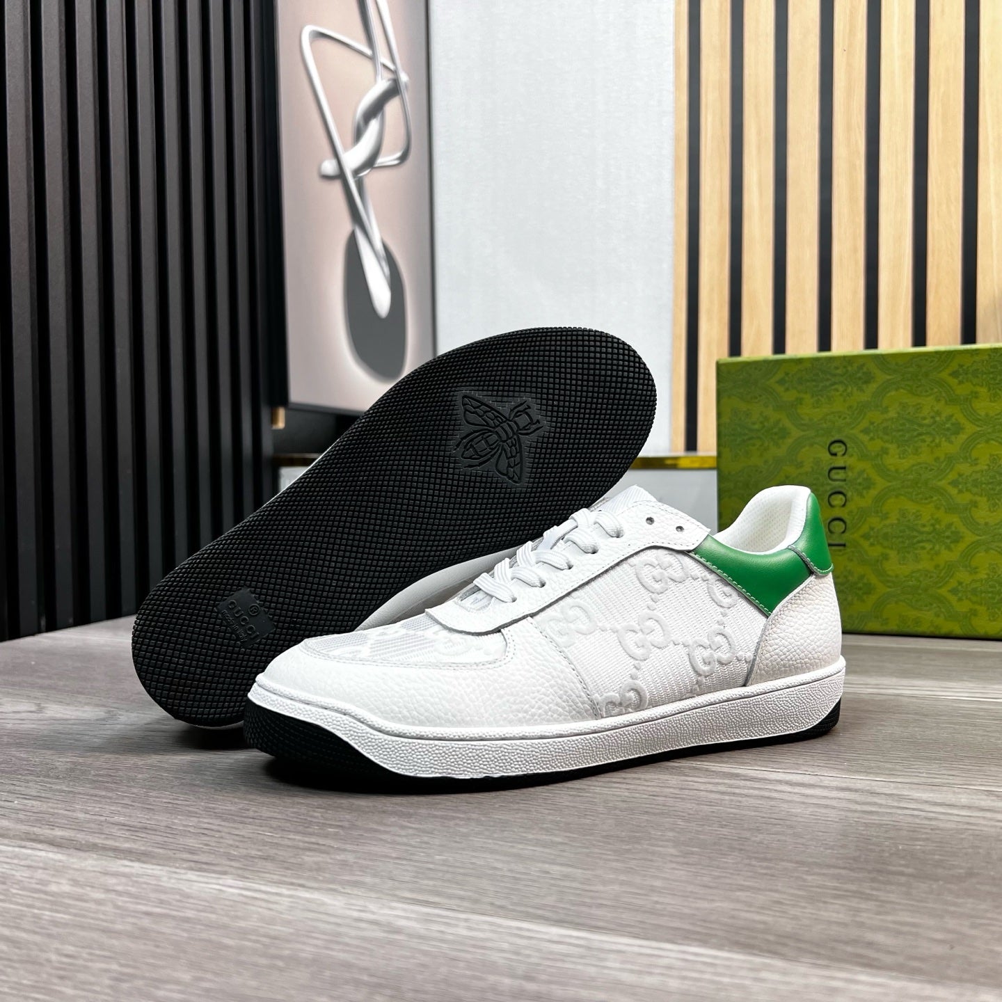 GG Men's Supreme Sneaker White Cowhide 531167