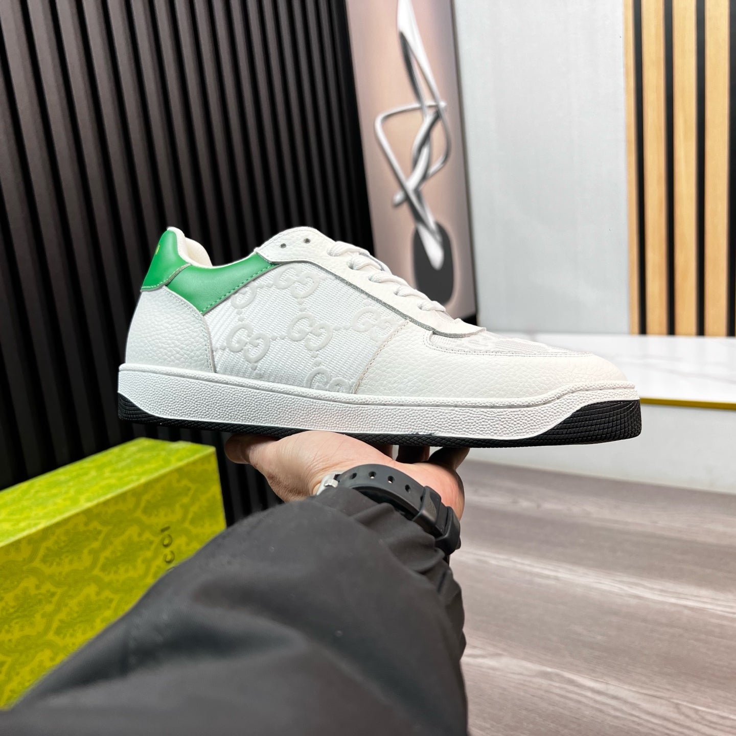 GG Men's Supreme Sneaker White Cowhide 531167