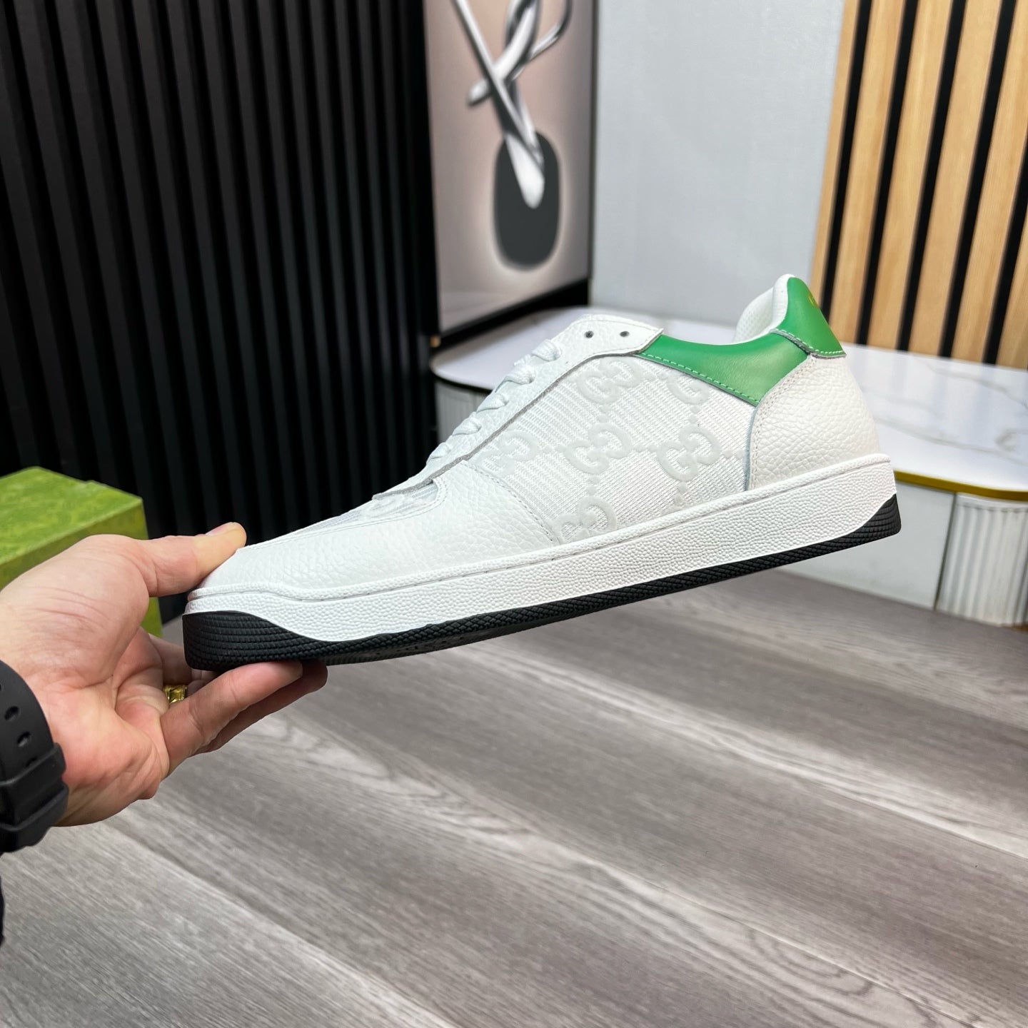 GG Men's Supreme Sneaker White Cowhide 531167