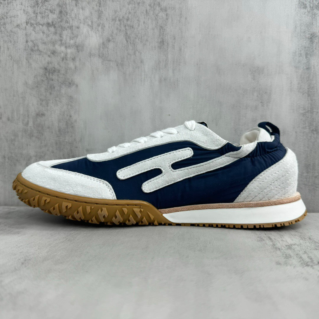 HM Men's Jet Sneaker White Blue Suede 656858