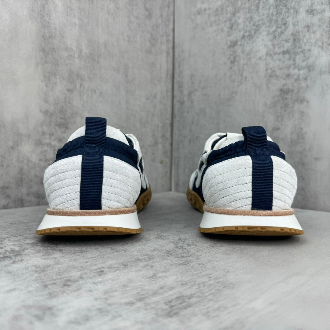 HM Men's Jet Sneaker White Blue Suede 656858