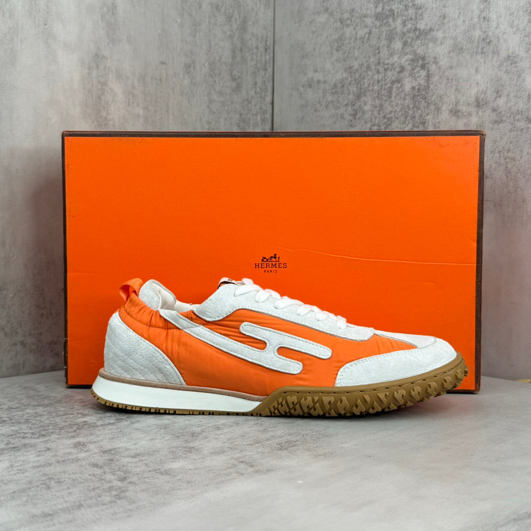 HM Men's Jet Sneaker White Orange Suede 656857