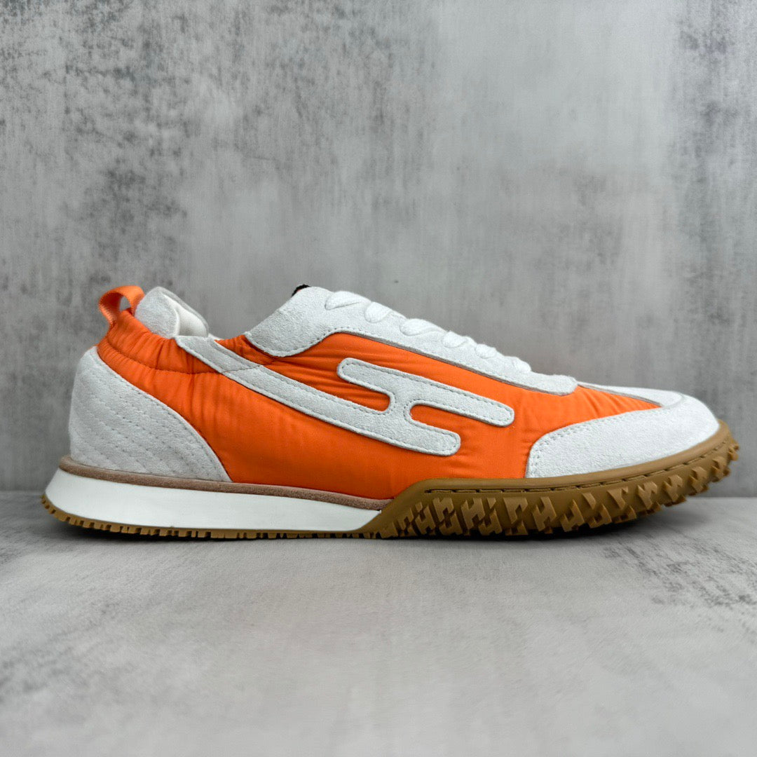 HM Men's Jet Sneaker White Orange Suede 656857