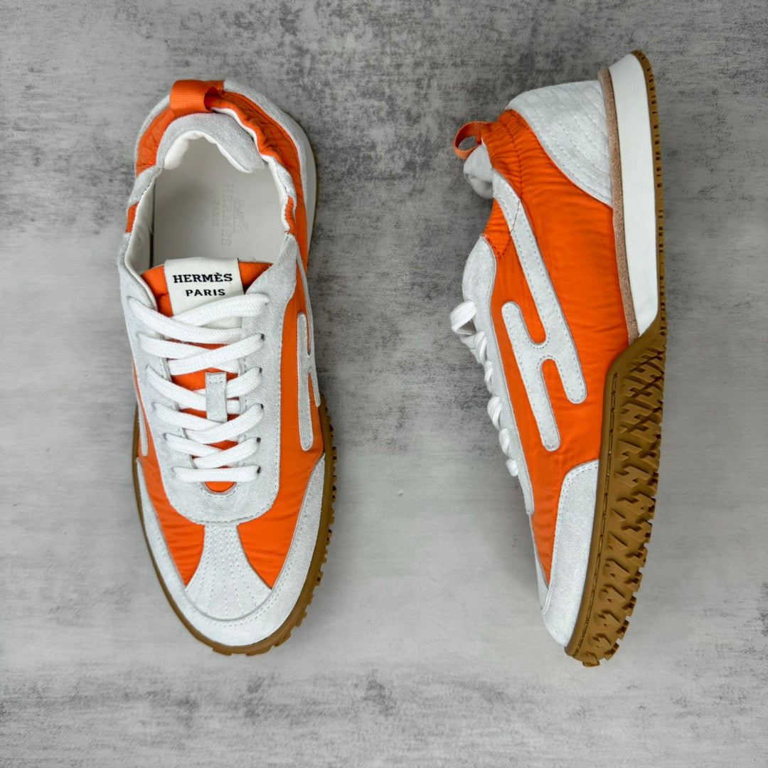 HM Men's Jet Sneaker White Orange Suede 656857