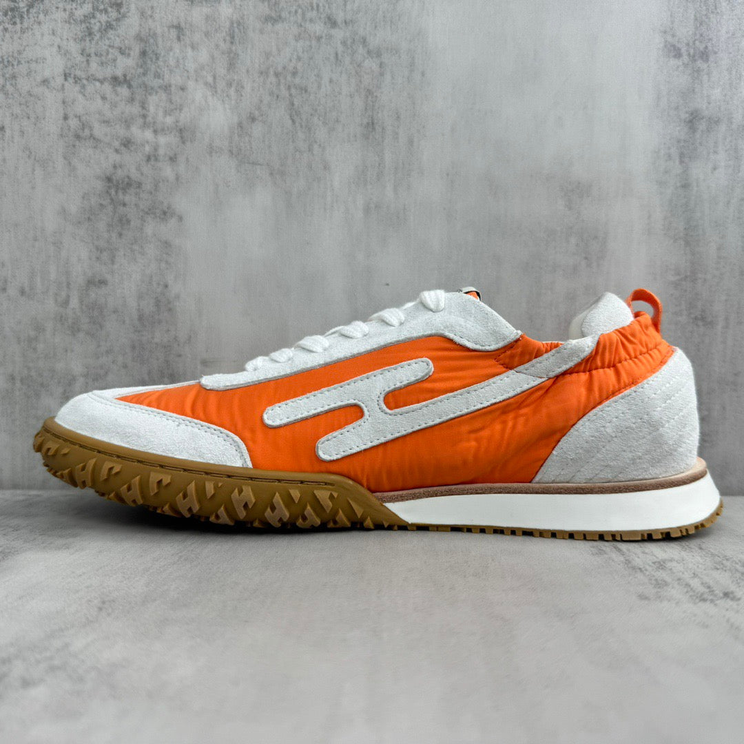 HM Men's Jet Sneaker White Orange Suede 656857