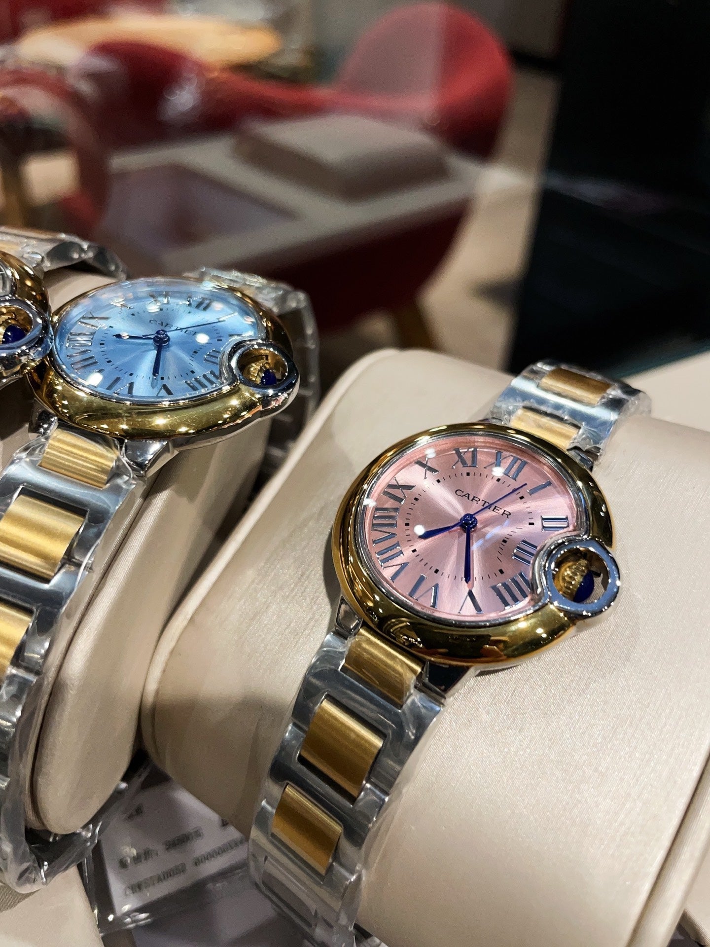 Cartier Balloon 33mm Quartz Silver Gold Bracelet