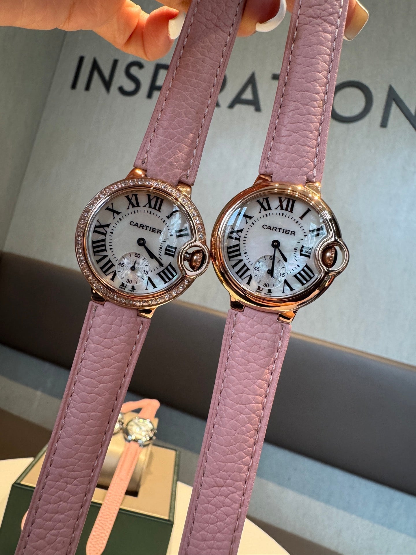 Cartier Bleu Balloon 33mm Pink Gold White Dial