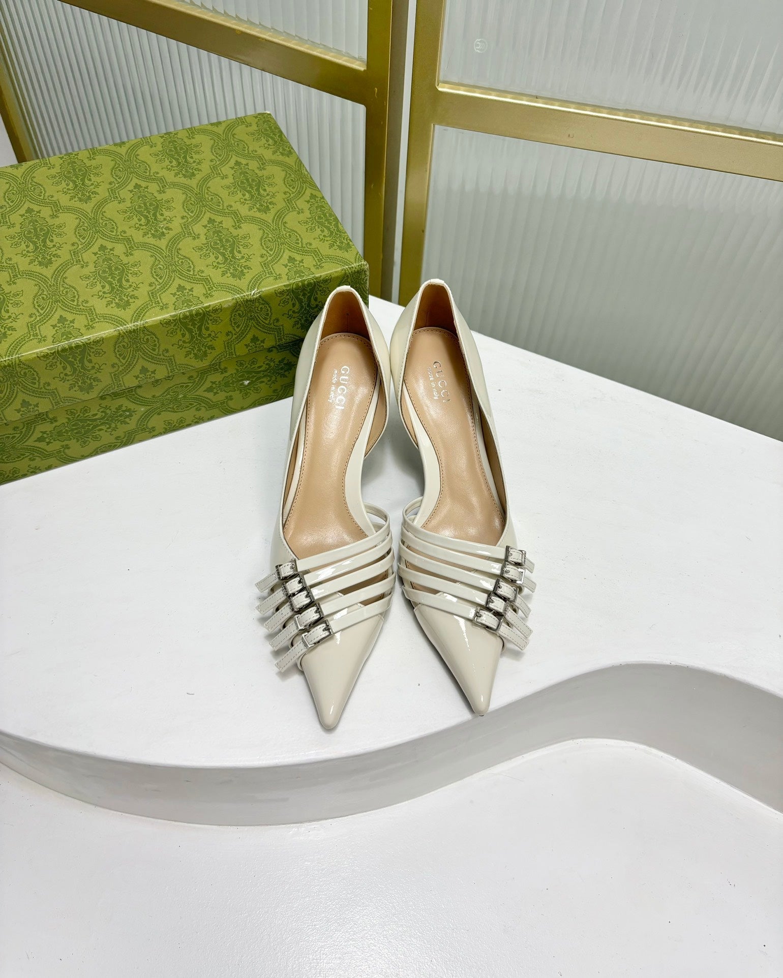 HIGH PUMP 6 CM IN WHITE CALFSKIN