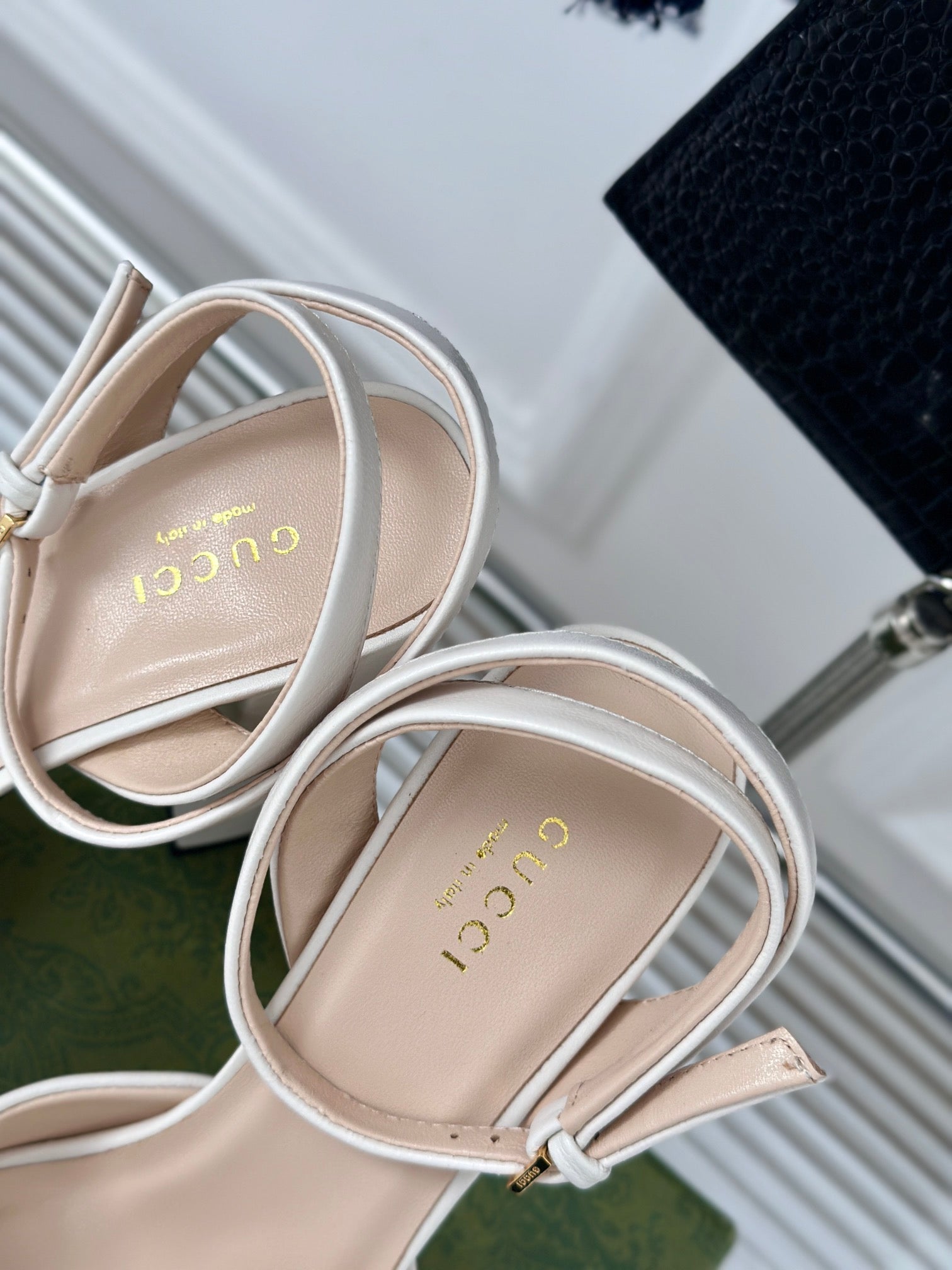 horsebit 11cm platform sandal cream calfskin