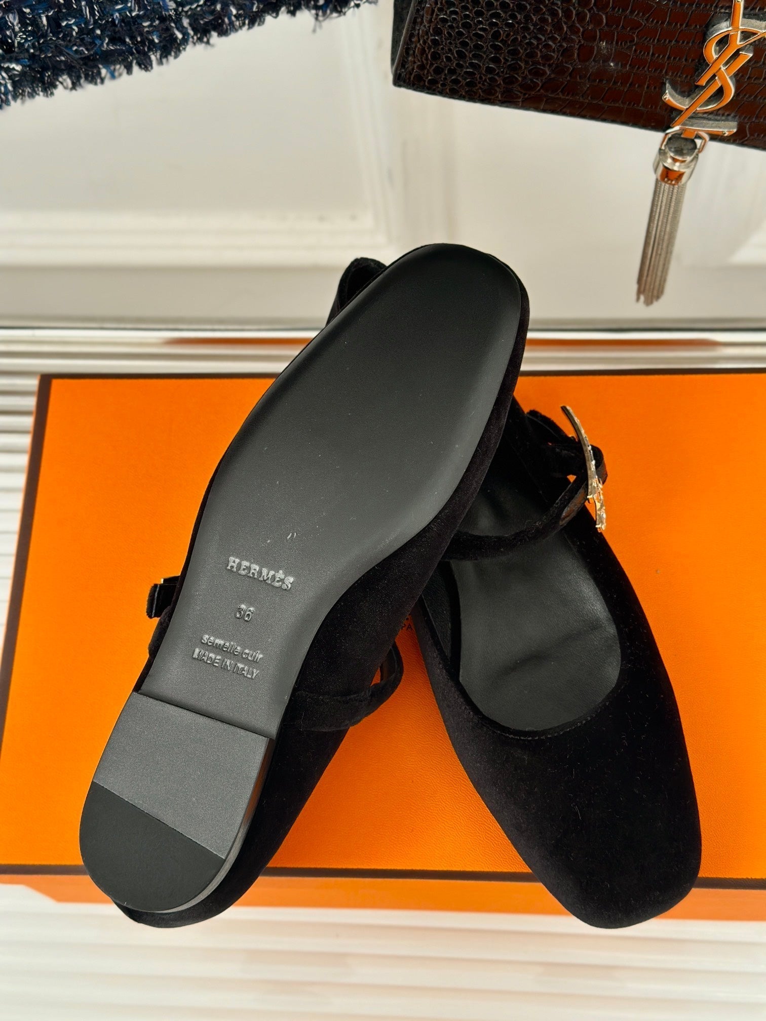 hm jane ballet flat black velvet