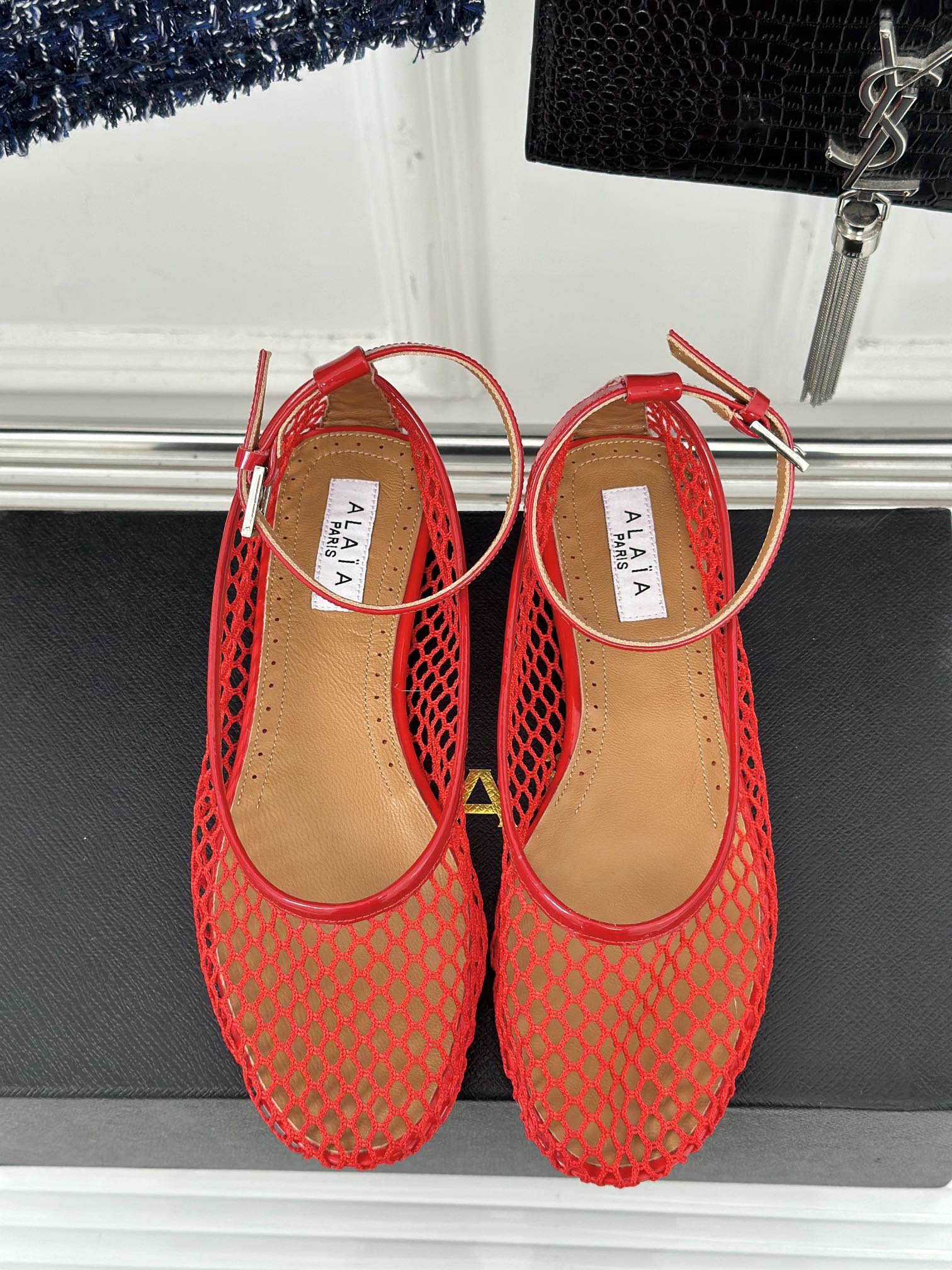 Alaia Mary Jane Ballet Flat Red Lambskin 293233