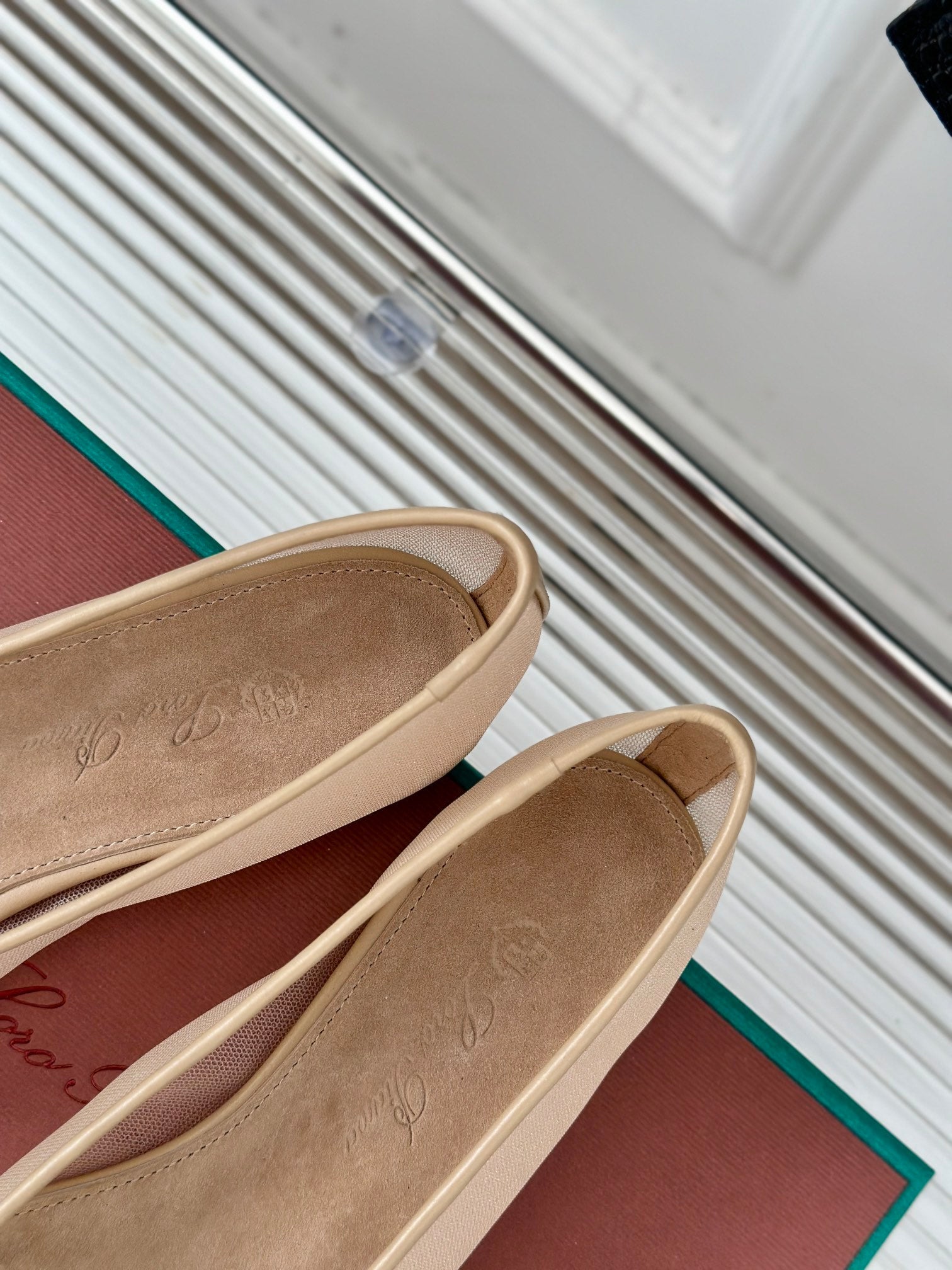 LP Primula Ballet Flat In Beige Mesh Fabric With Suede Lining 989400