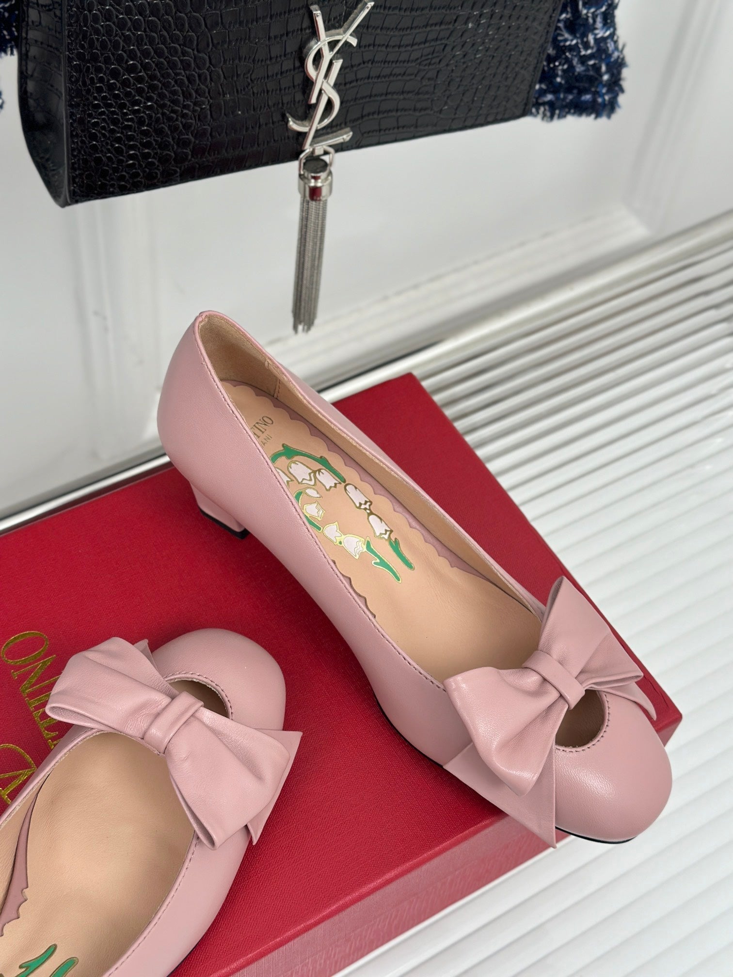 Bowow Pumps In Kidskin 40mm Light Pink Lambskin 989186