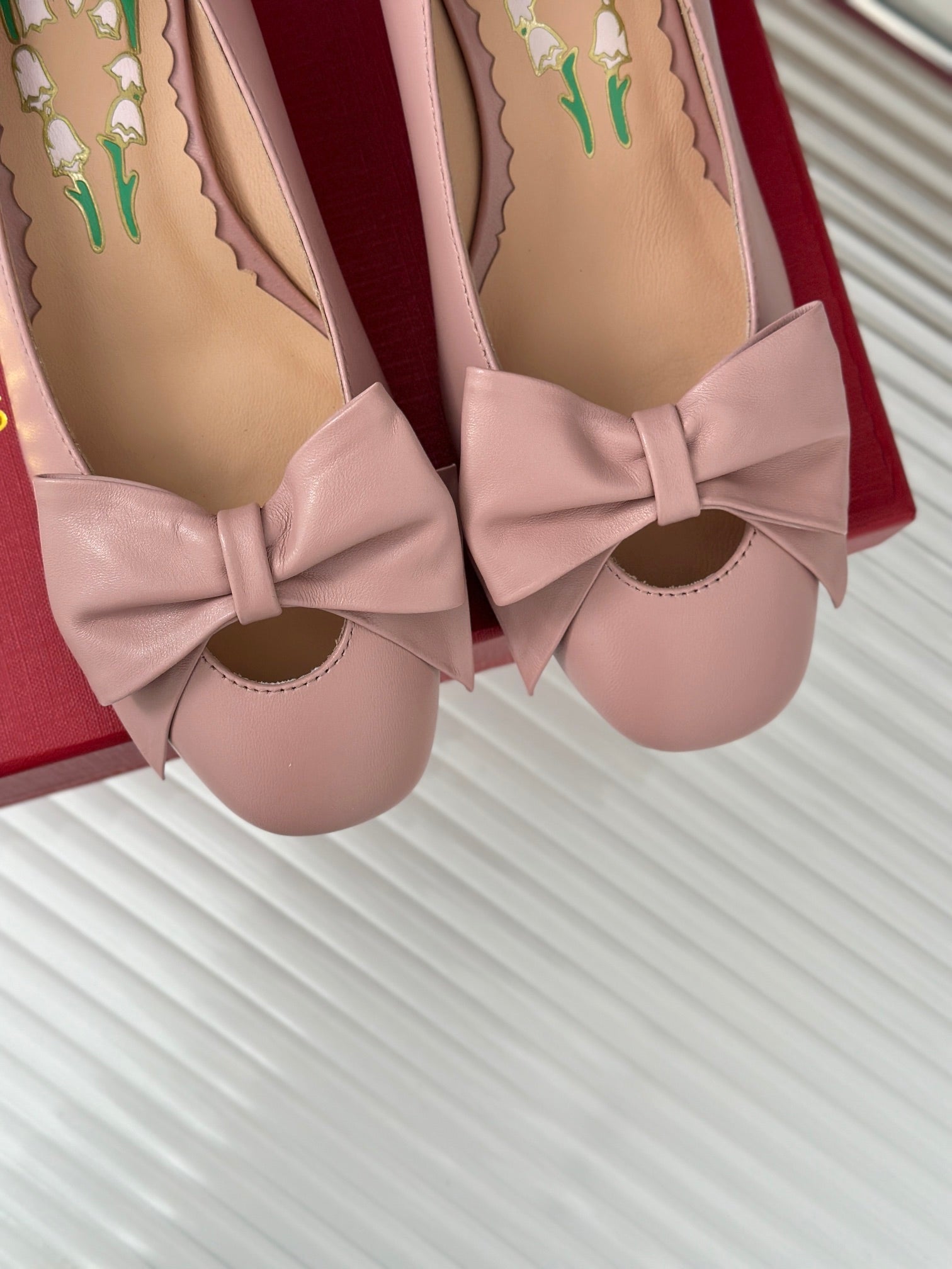 Bowow Pumps In Kidskin 40mm Light Pink Lambskin 989186