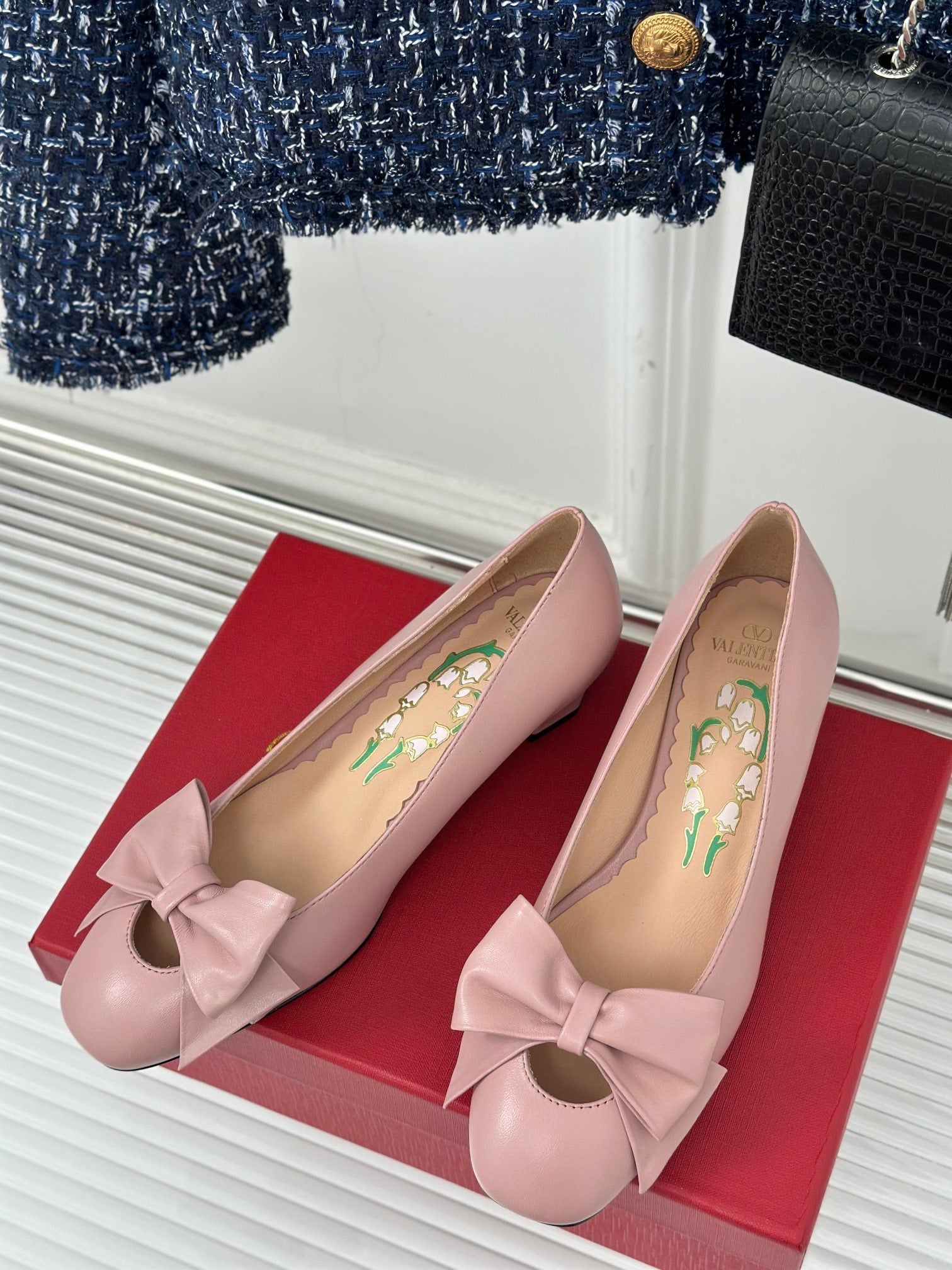 Bowow Pumps In Kidskin 40mm Light Pink Lambskin 989186