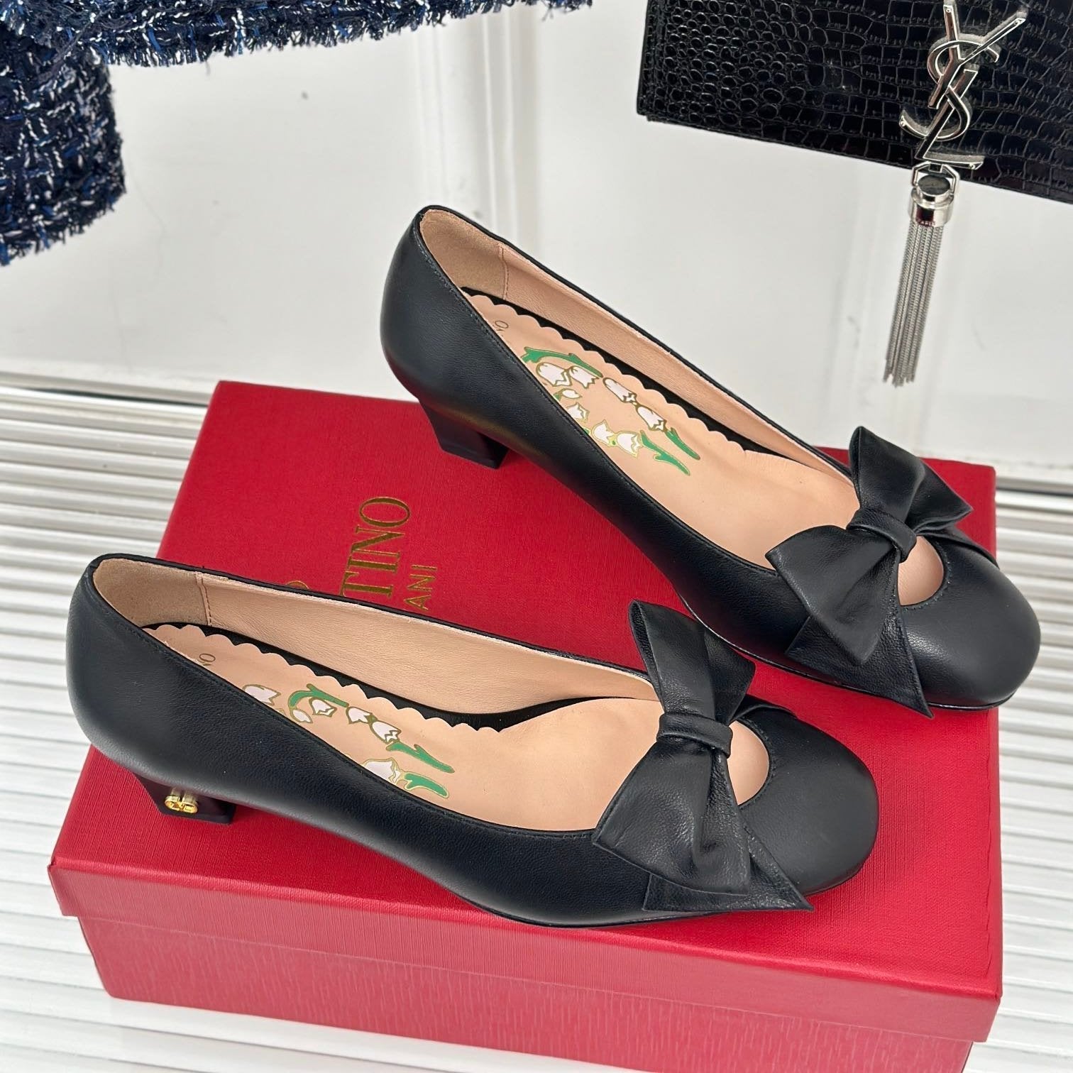 Bowow Pumps In Kidskin 40mm Black Lambskin  989188