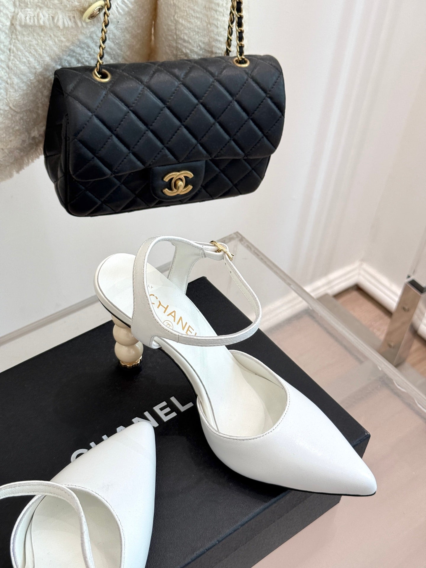 CC 25 Slingback White Lambskin 308651