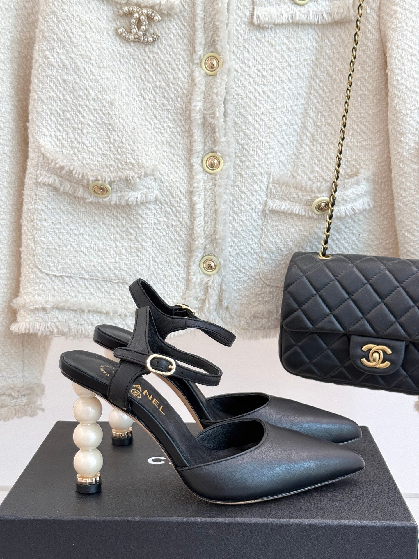 CC 25 Slingback Black Lambskin 308653