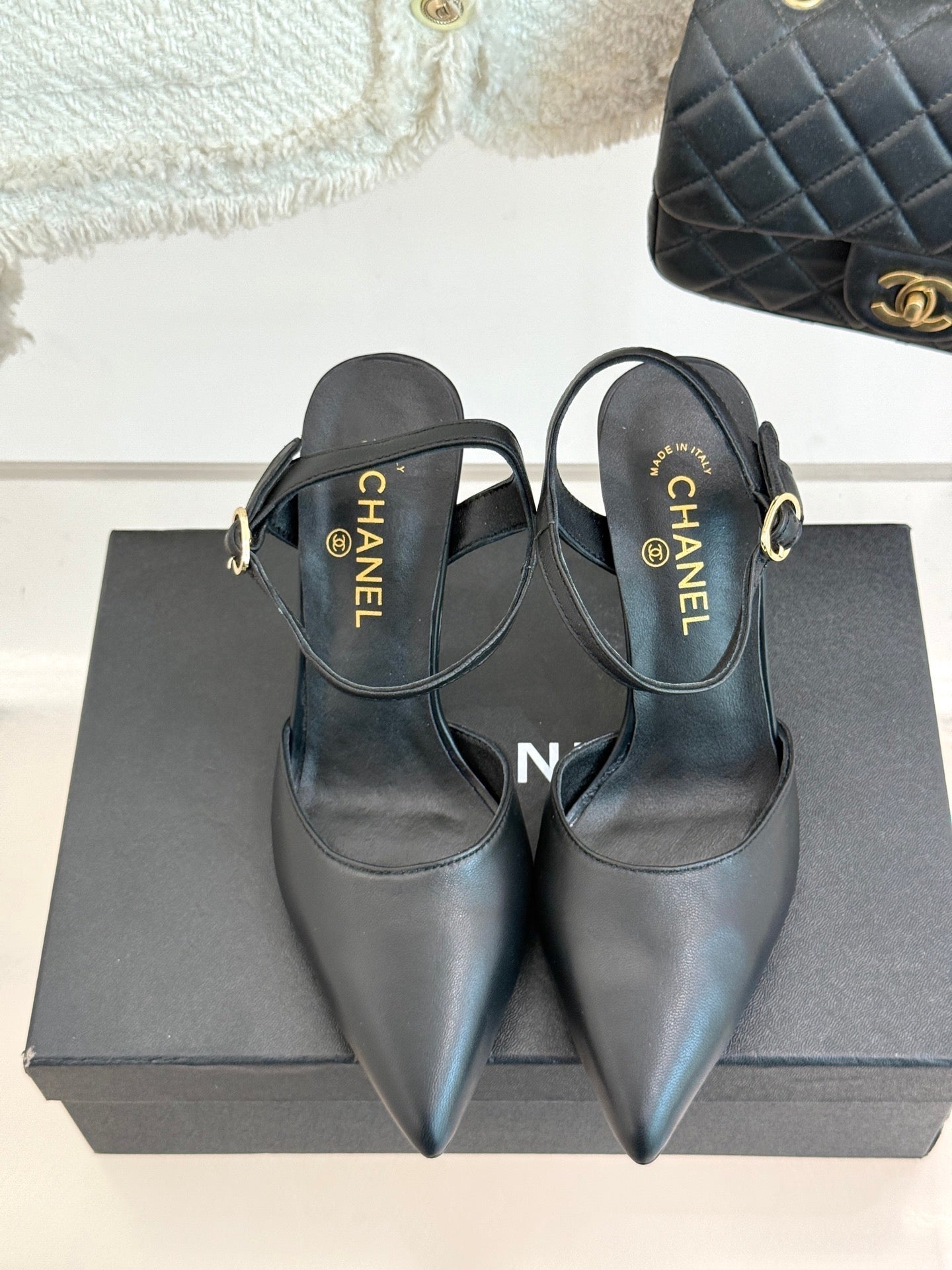 CC 25 Slingback Black Lambskin 308653