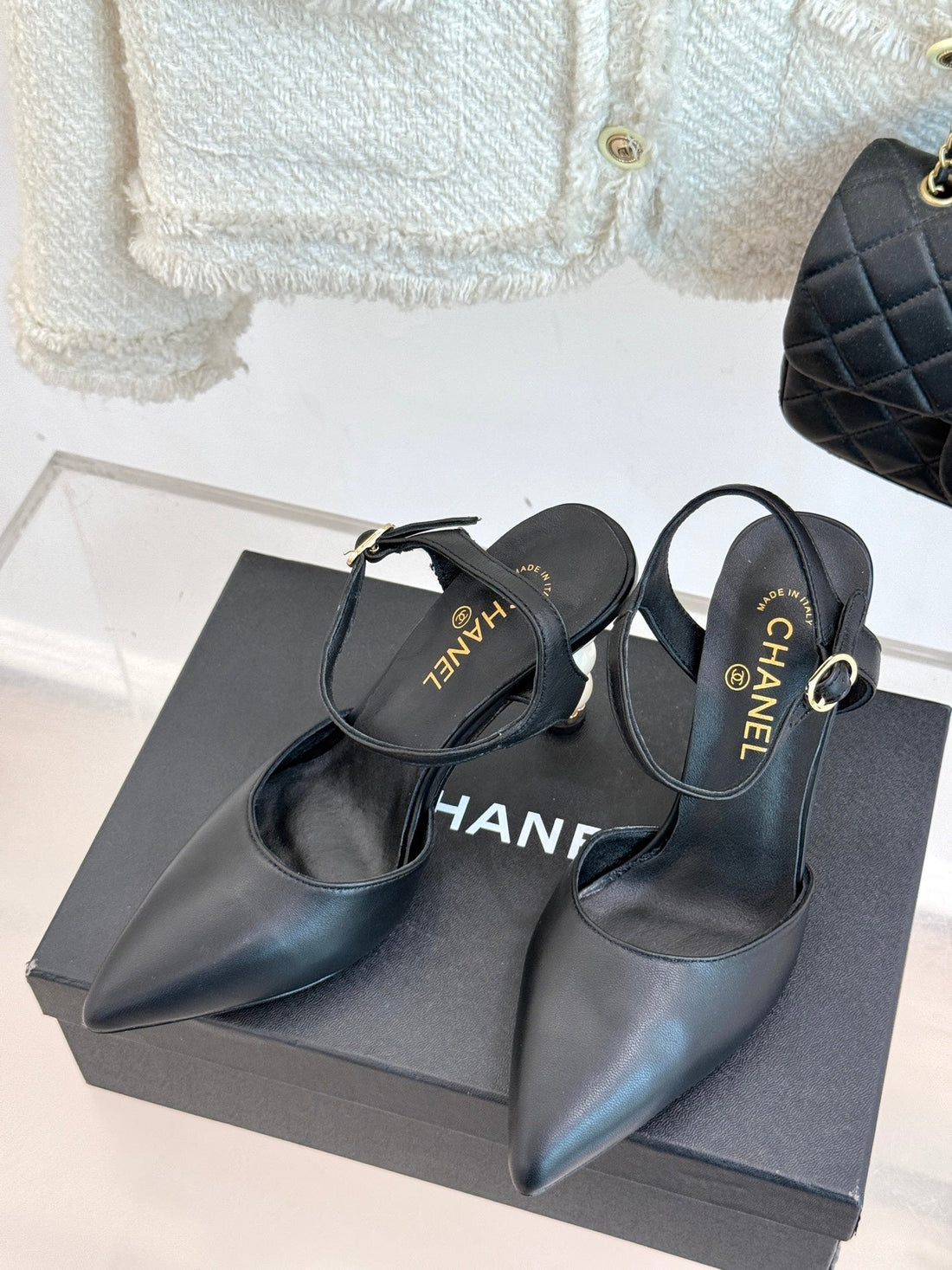 CC 25 Slingback Black Lambskin 308653