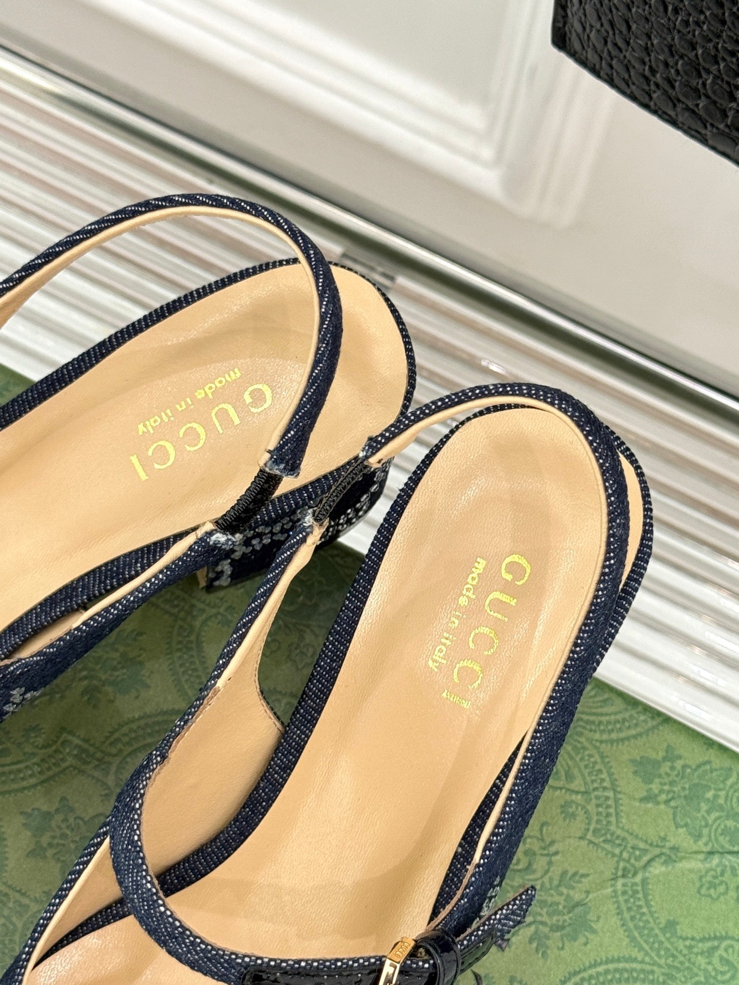 GC Horsebit Slingback Pump Dark Blue Denim 412733