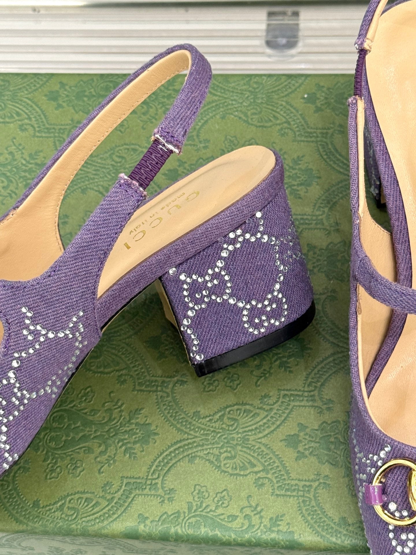 GC Horsebit Slingback Pump Purple Denim 412734