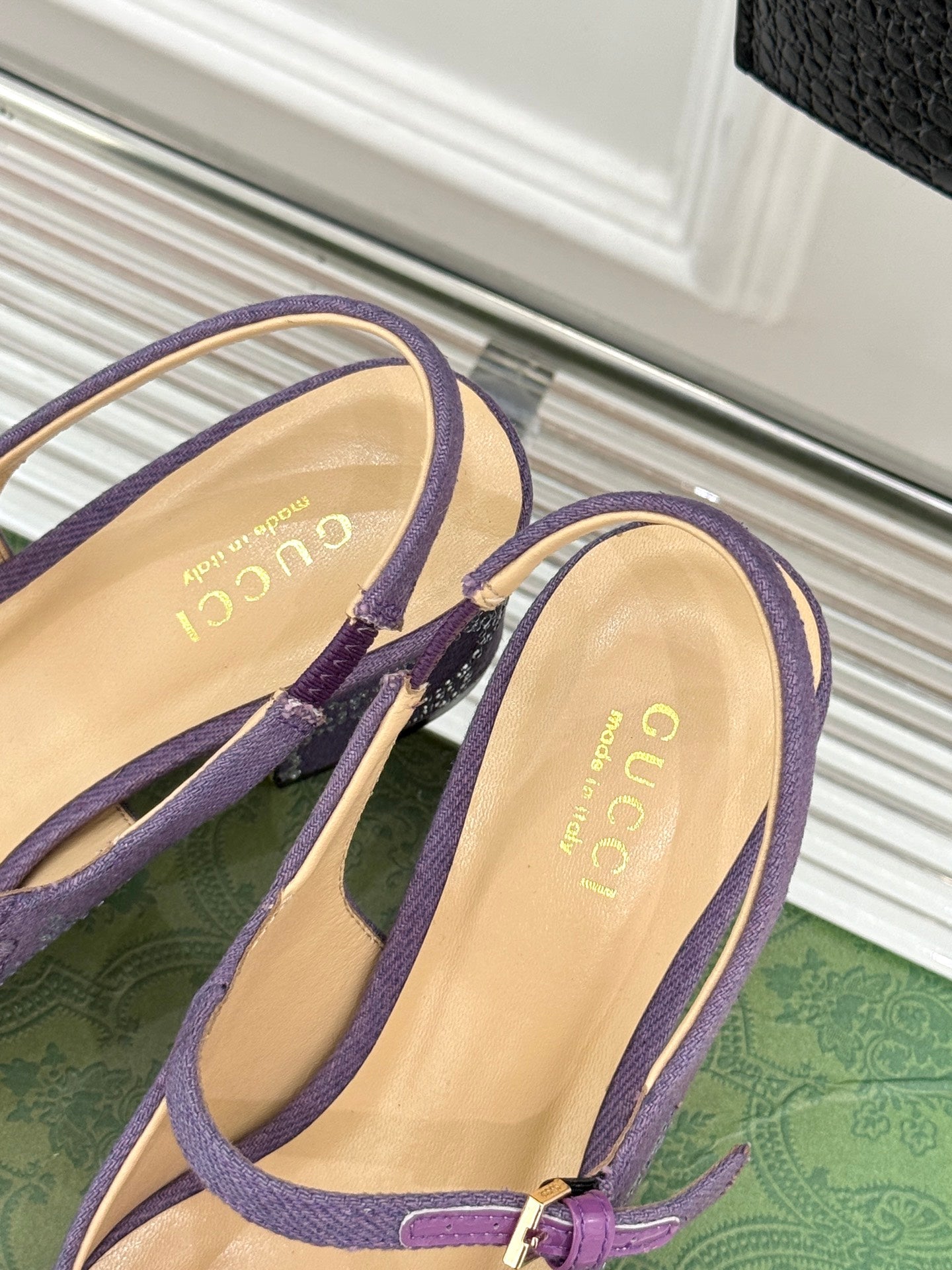 GC Horsebit Slingback Pump Purple Denim 412734