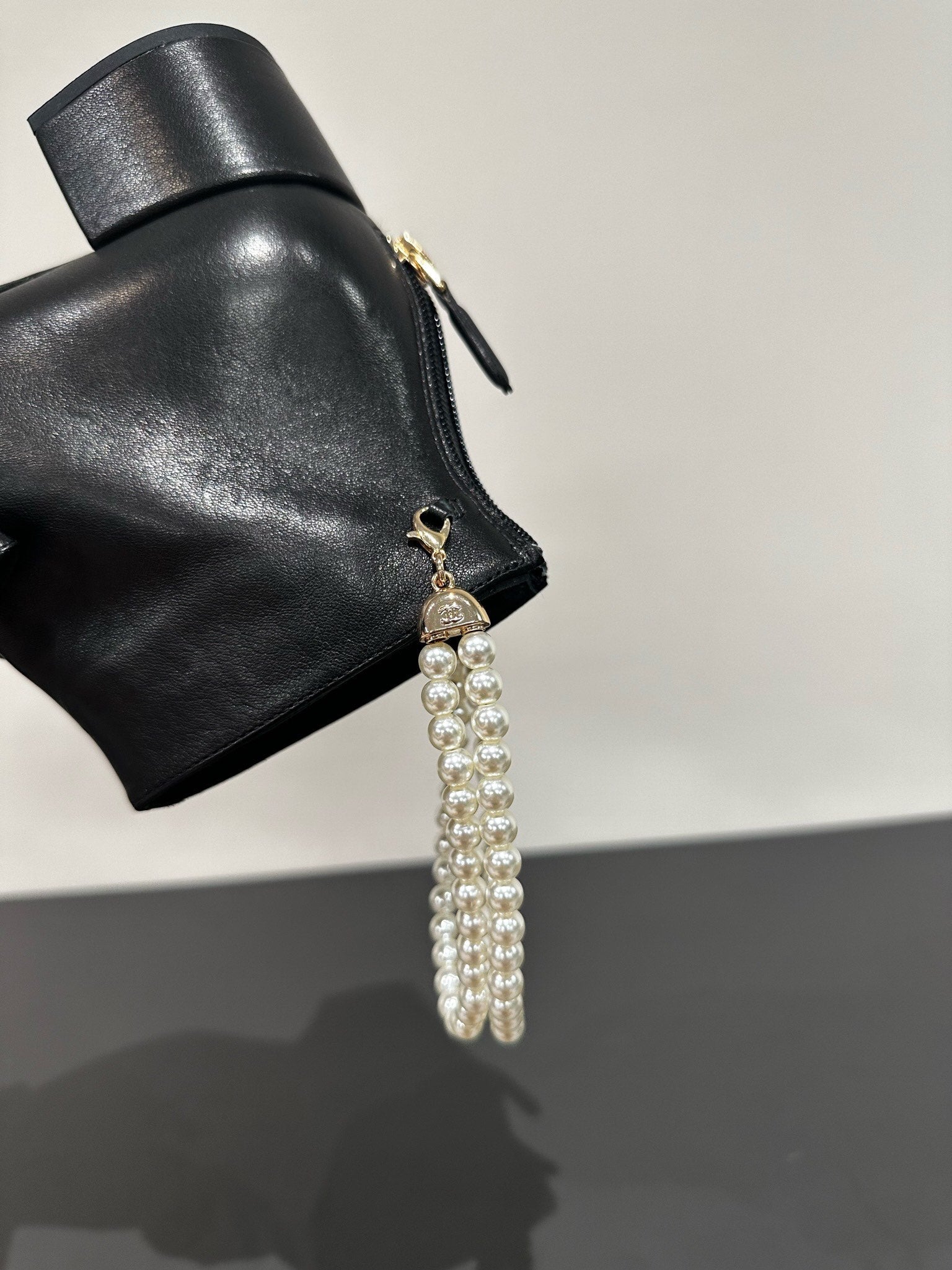 CC Ankle Boots Black Bow Tie Cowhide