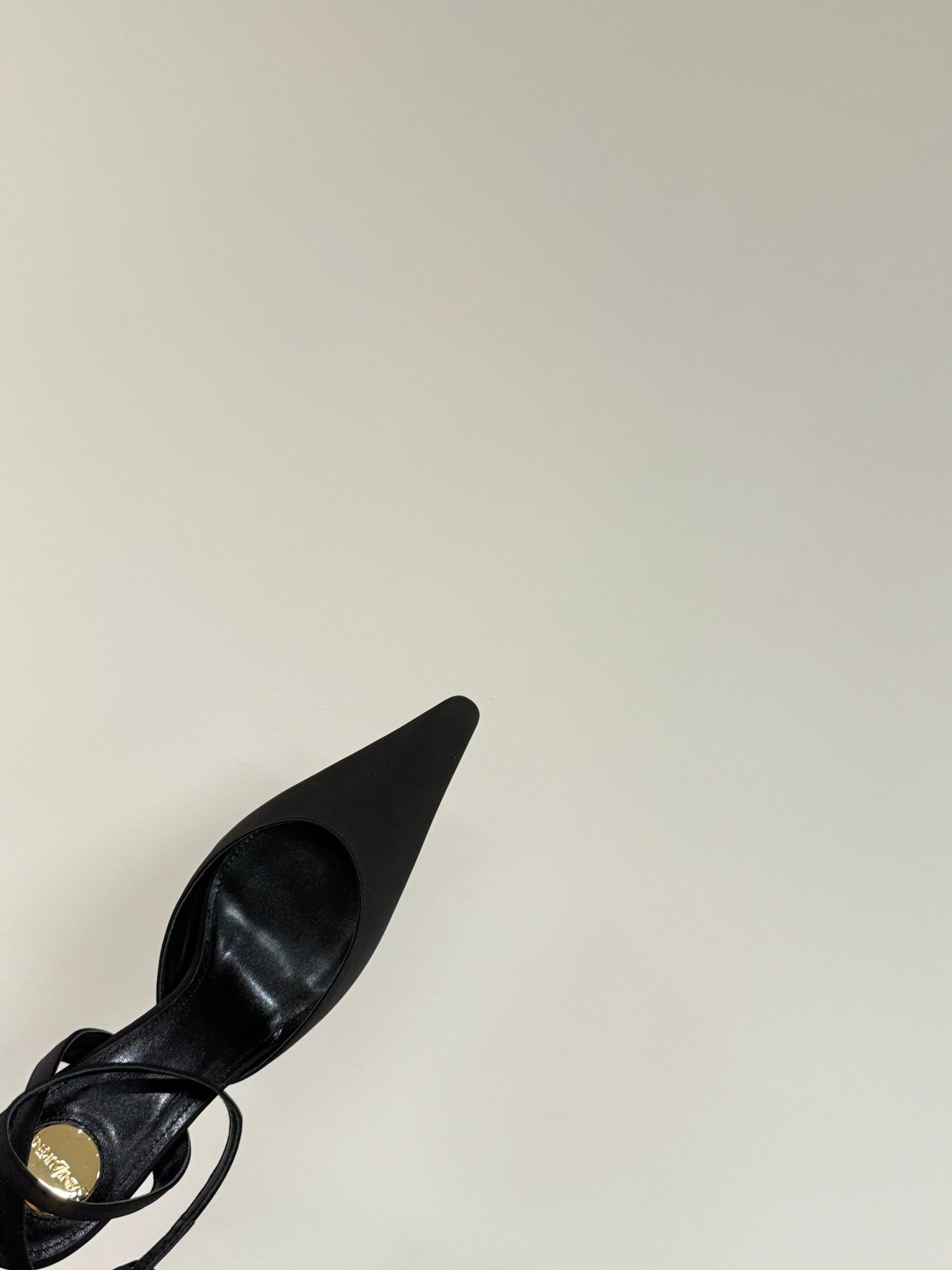 AIMÃ‰E SLINGBACK PUMPS IN BLACK SATIN