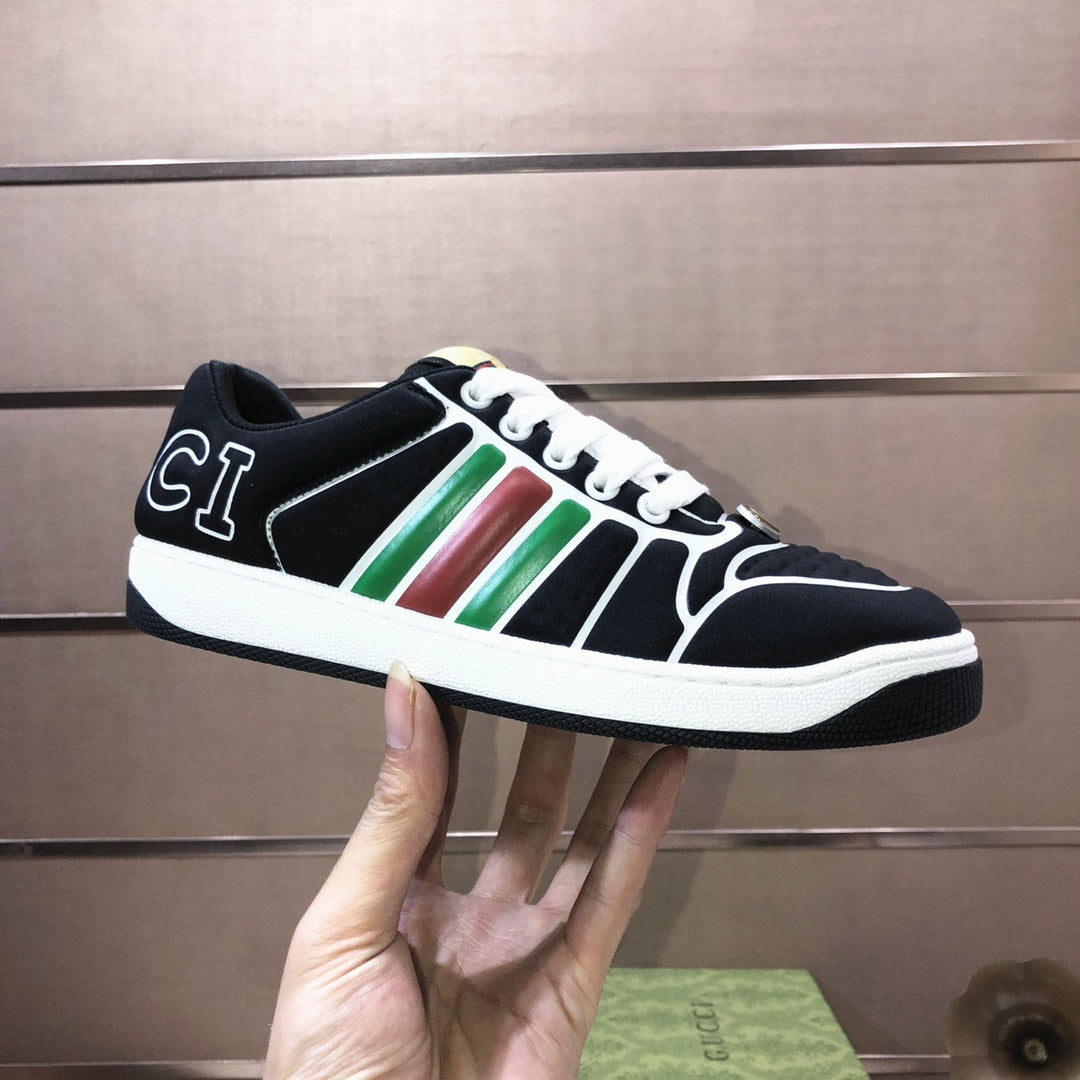 GG Men's Screener Sneaker Black Calfskin 481130