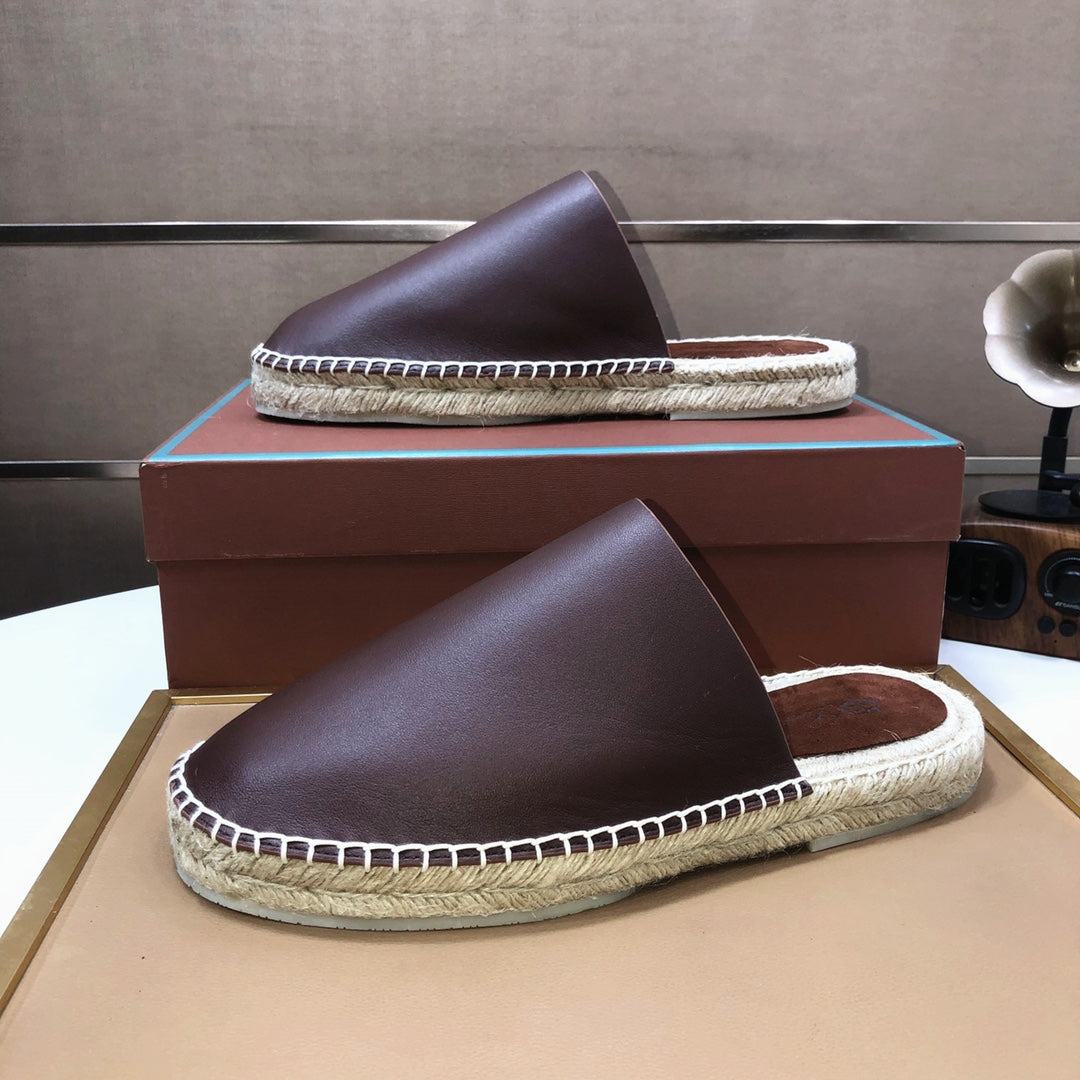 LP SEASIDE WALK MULE CHOCOLATE CALFSKIN