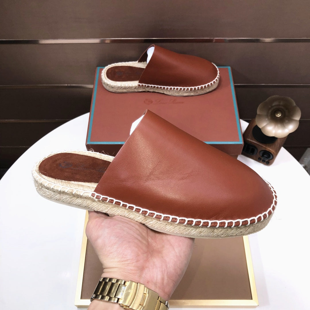 LP SEASIDE WALK MULE DEEP TAN CALFSKIN