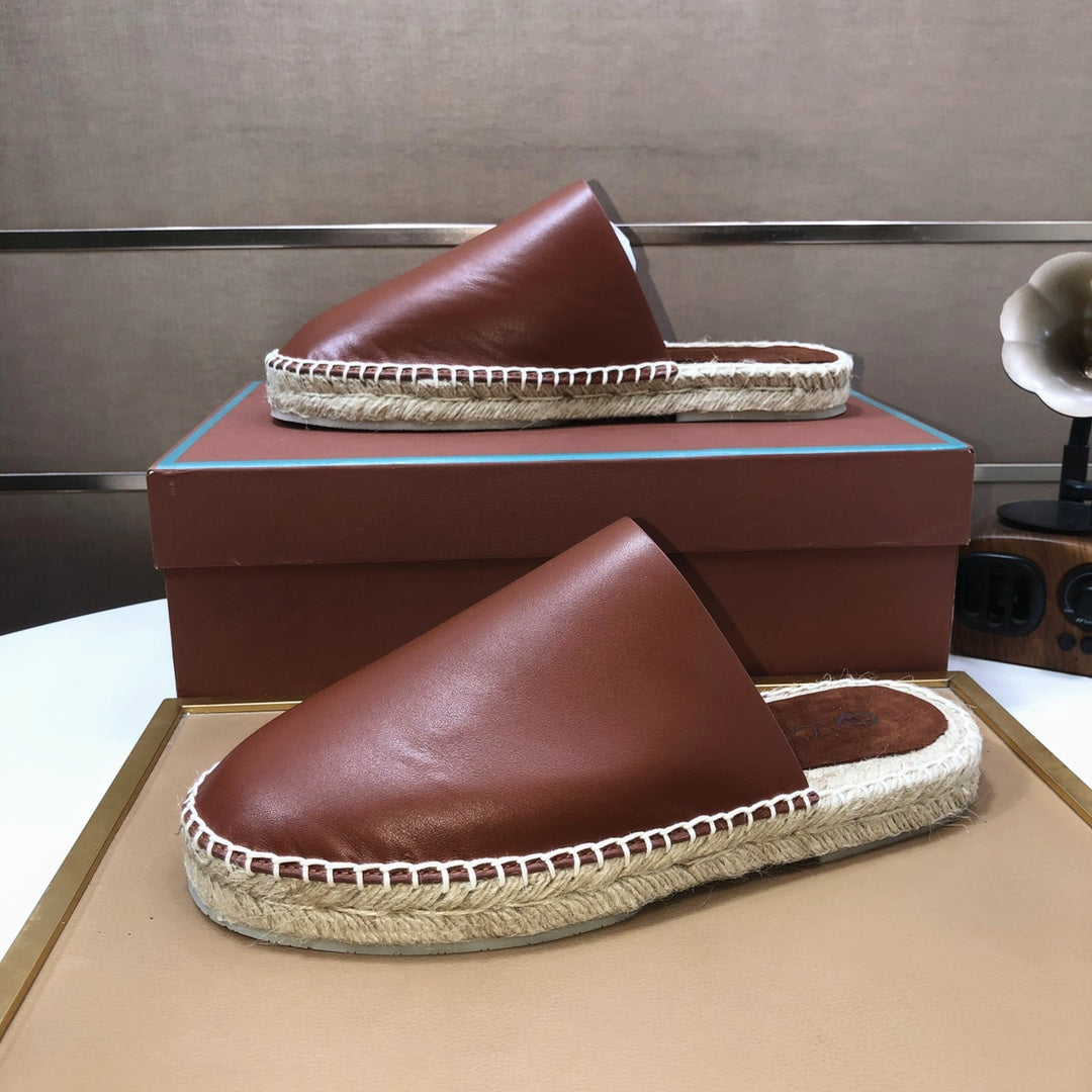 LP SEASIDE WALK MULE DEEP TAN CALFSKIN