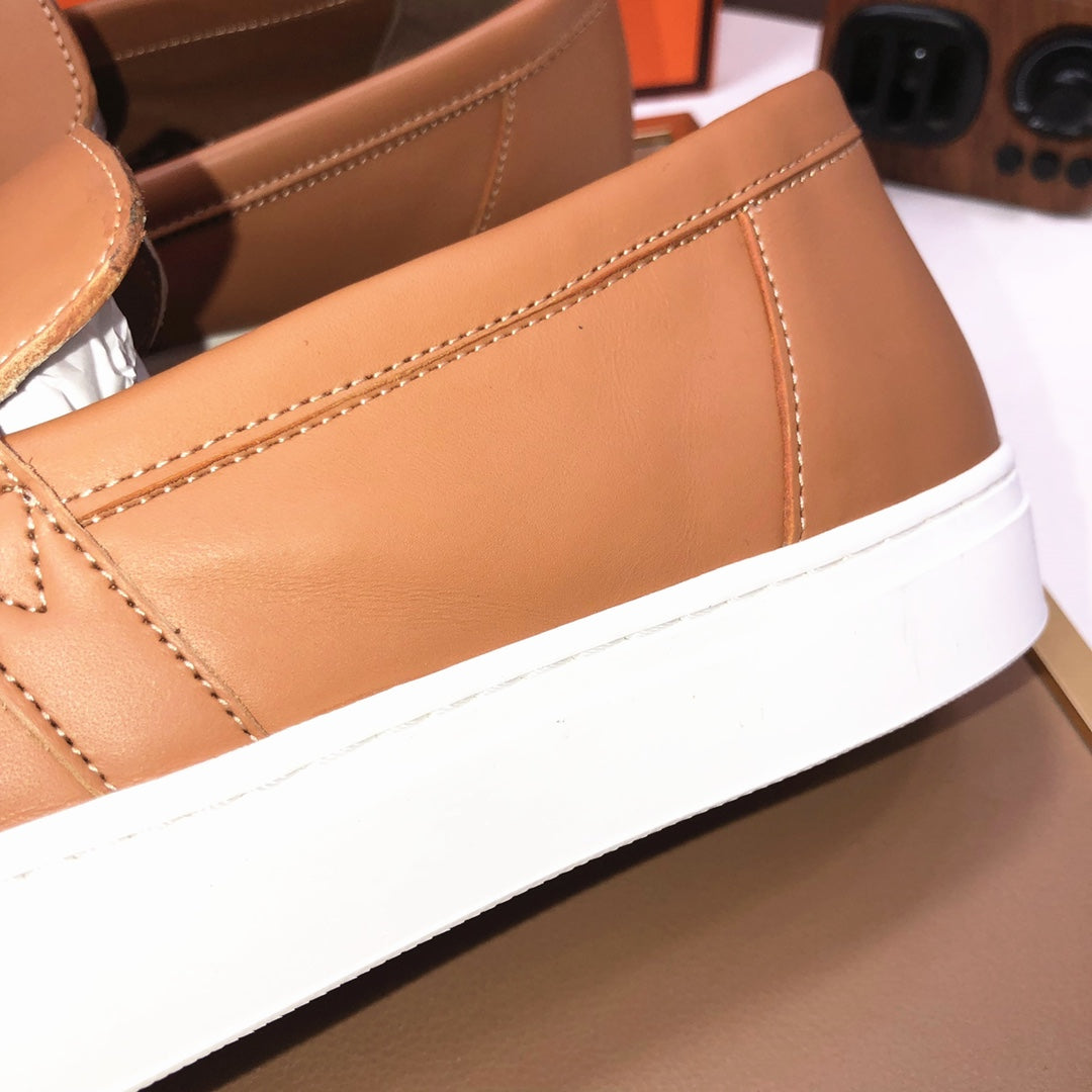 HM Men's Game Slip-on Loafer Brown Cowhide 473159