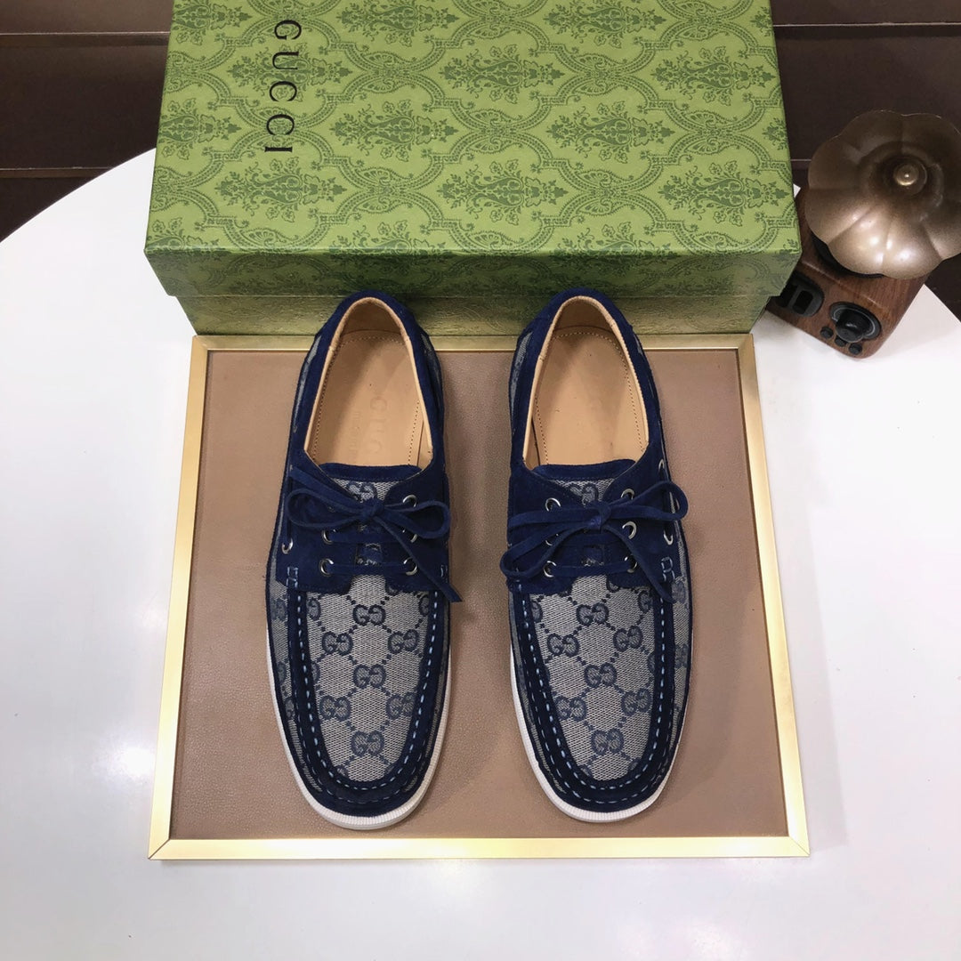 GG Men's Lace Up Loafer Blue Suede 508001