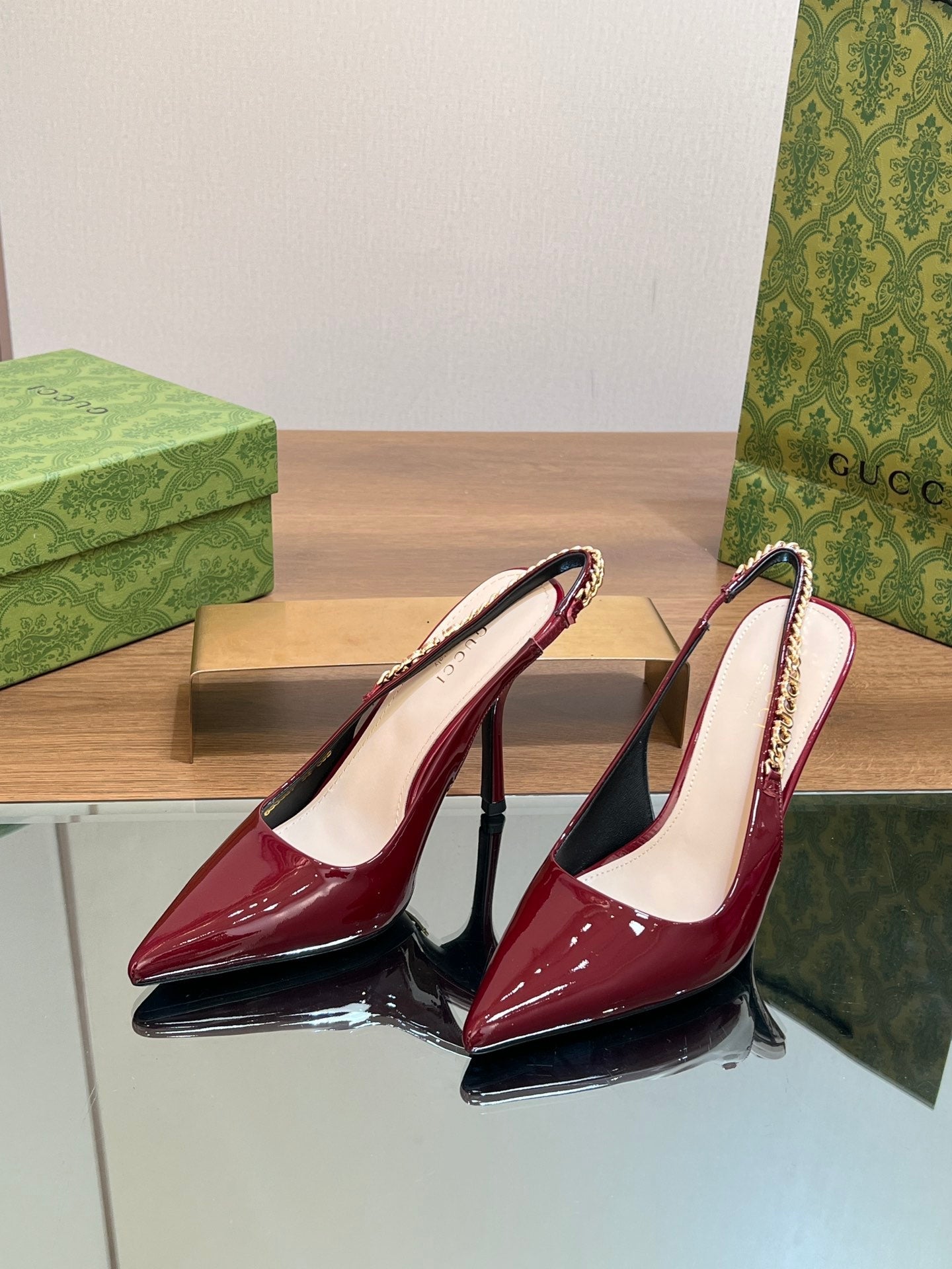 GG SIGNORIA 10.5 SLINGBACK PUMP BLOOD LAMBSKIN