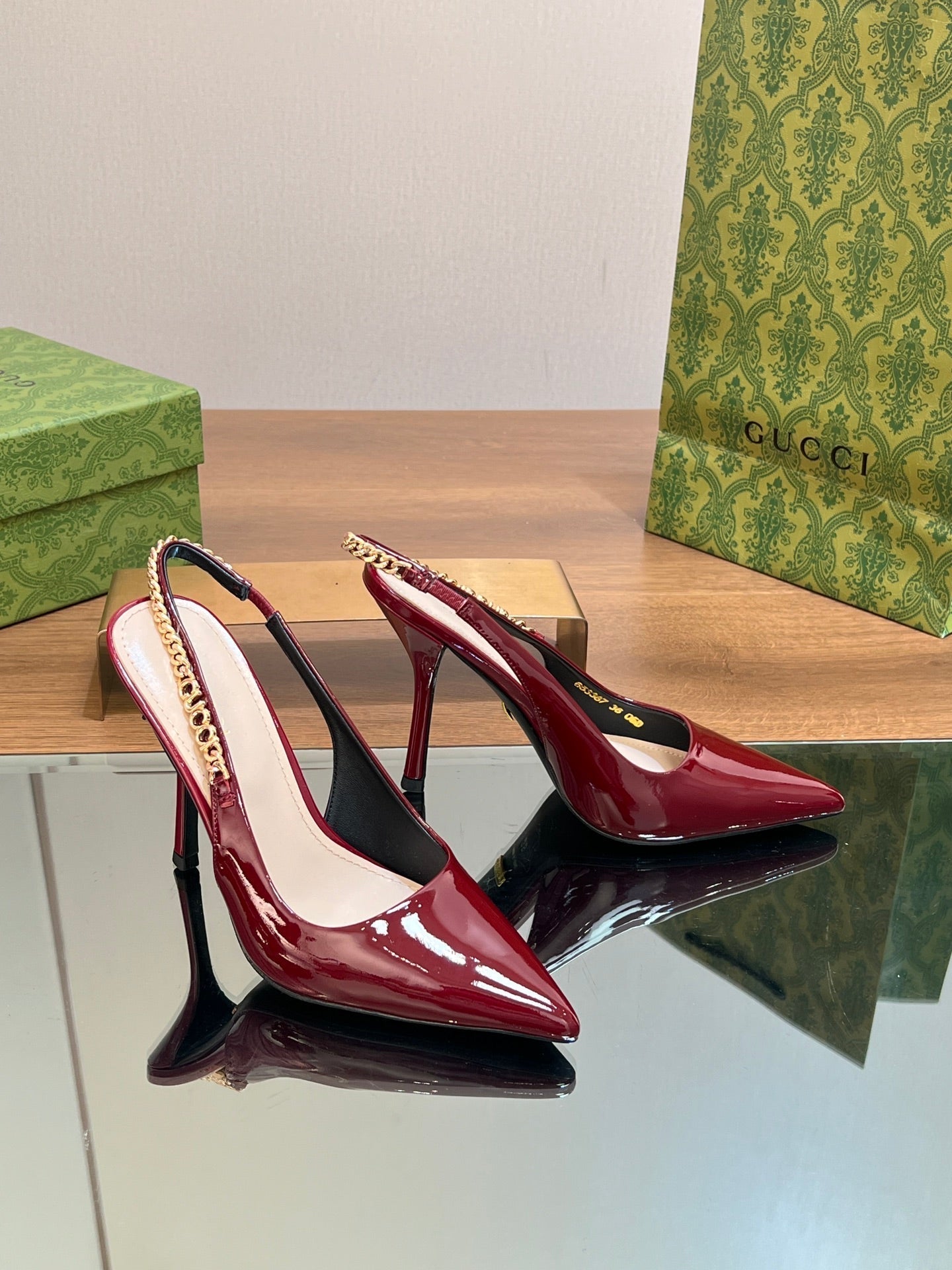 GG SIGNORIA 10.5 SLINGBACK PUMP BLOOD LAMBSKIN