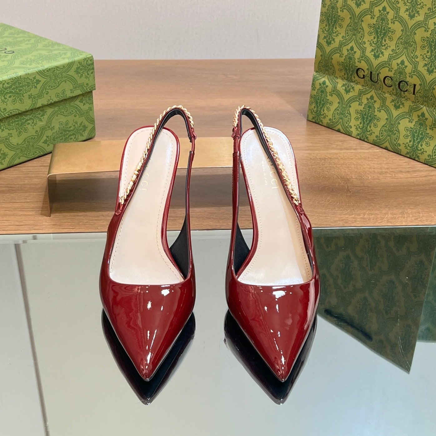 GG SIGNORIA 10.5 SLINGBACK PUMP BLOOD LAMBSKIN