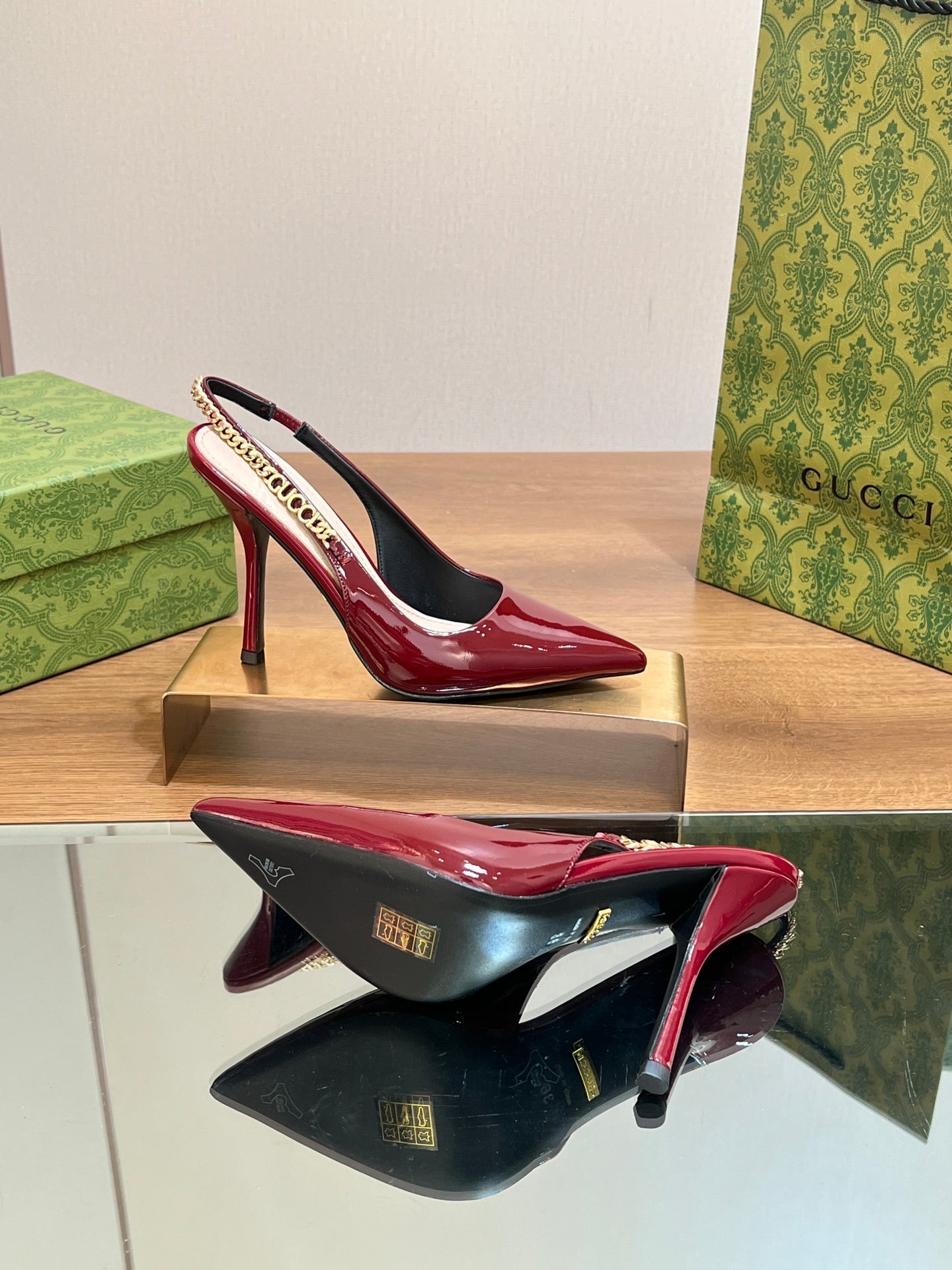 GG SIGNORIA 10.5 SLINGBACK PUMP BLOOD LAMBSKIN