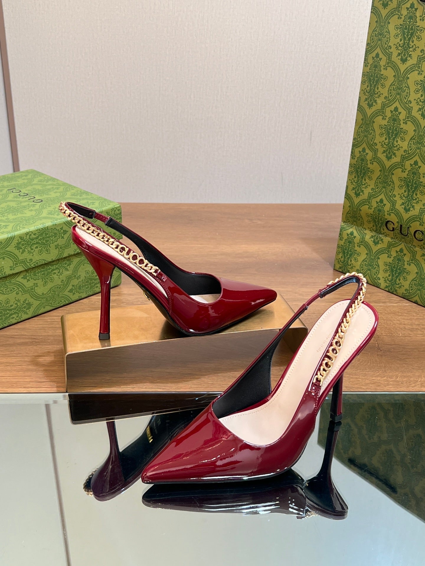 GG SIGNORIA 10.5 SLINGBACK PUMP BLOOD LAMBSKIN