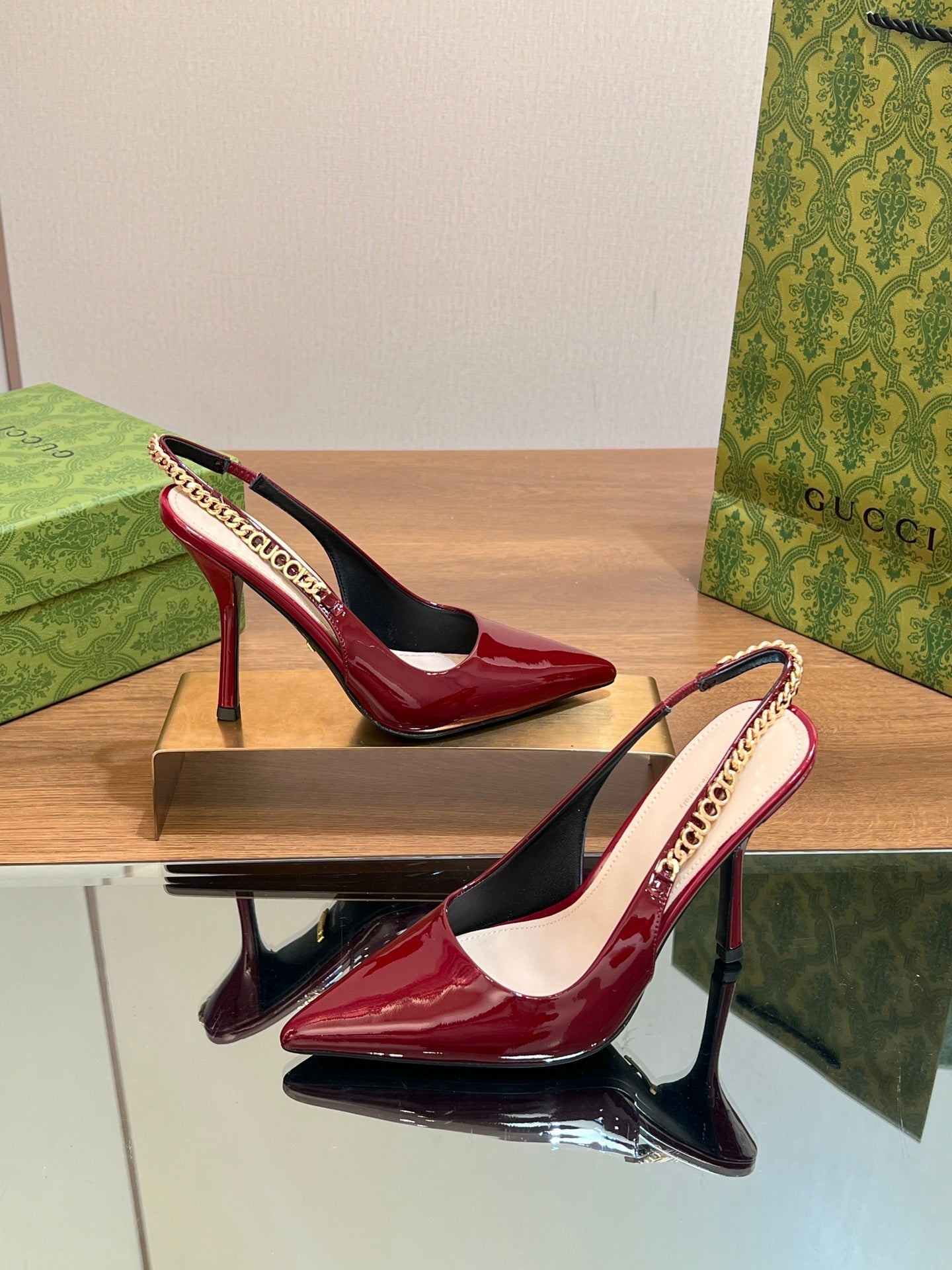 GG SIGNORIA 10.5 SLINGBACK PUMP BLOOD LAMBSKIN