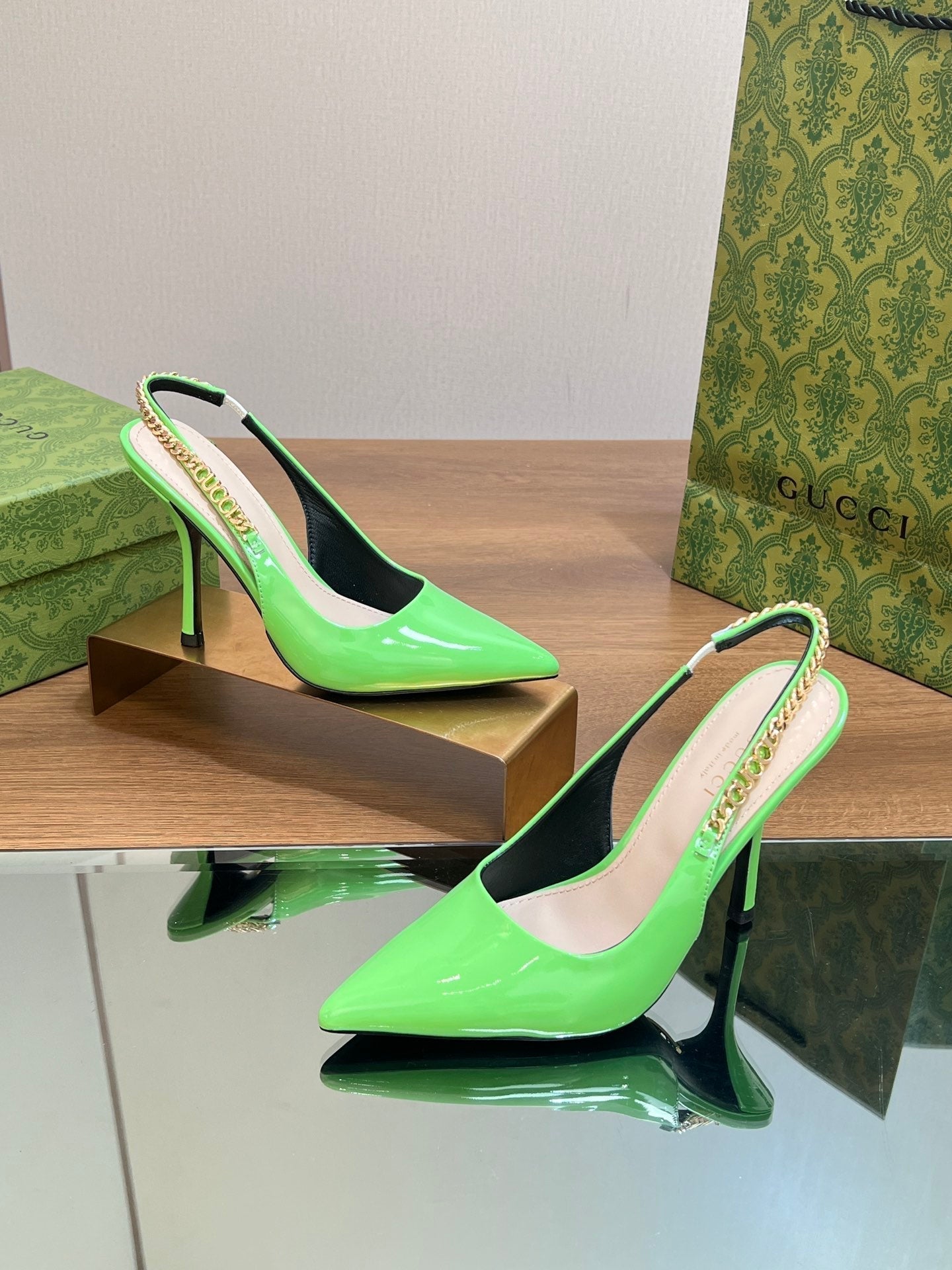 GG SIGNORIA SLINGBACK PUMP SHAMROCK LAMBSKIN